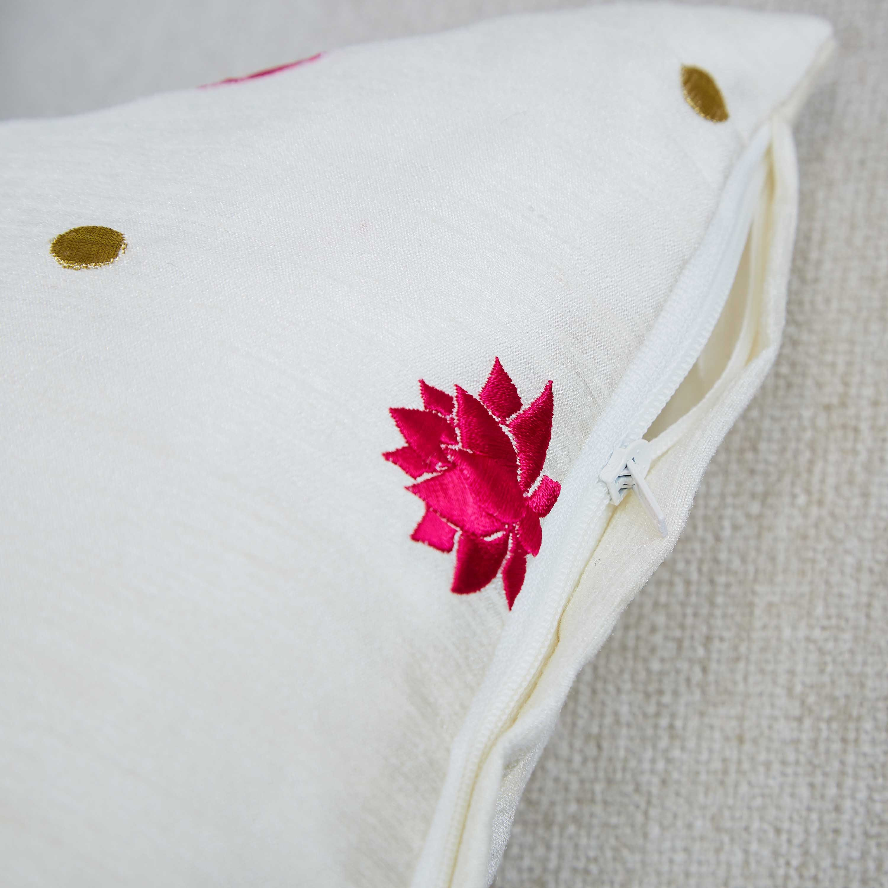 Samarkand Lotus Embroidered Cushion Cover - 40x40 cm-hbxhomeware-cushionsandcovers-cushioncovers-image-3