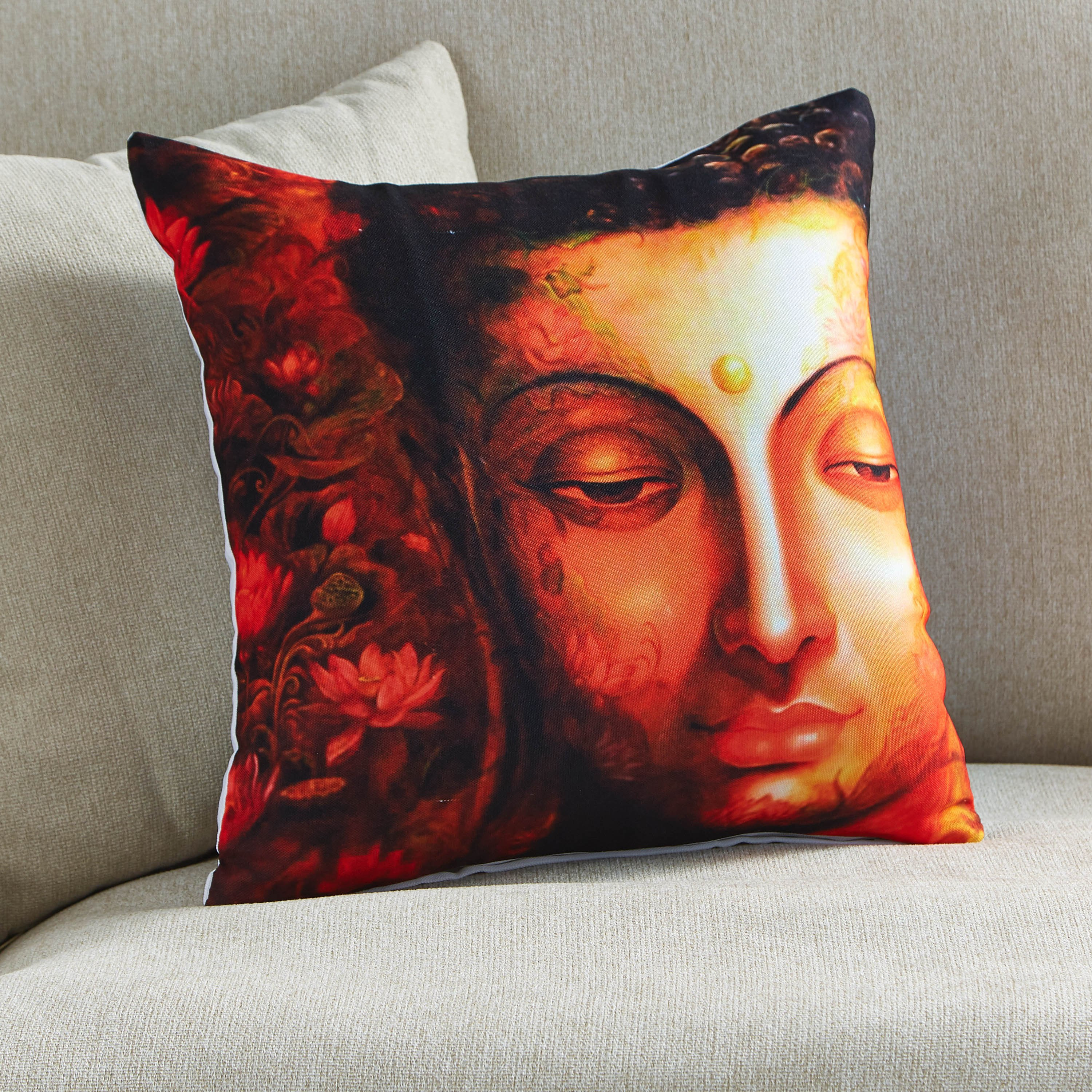 غطاء وسادة بطبعات رقمية بوذا - 40x40 سم-hbxhomeware-cushionsandcovers-cushioncovers-image-1