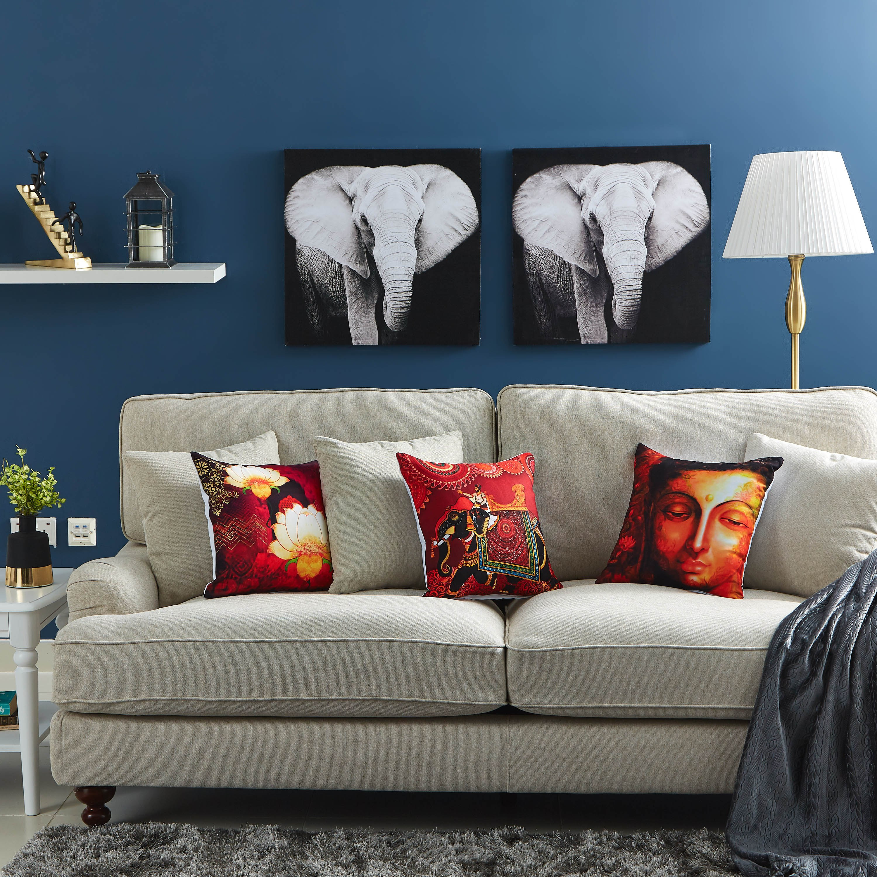 غطاء وسادة بطبعات فيل رقمية - 40x40 سم-hbxhomeware-cushionsandcovers-cushioncovers-image-4