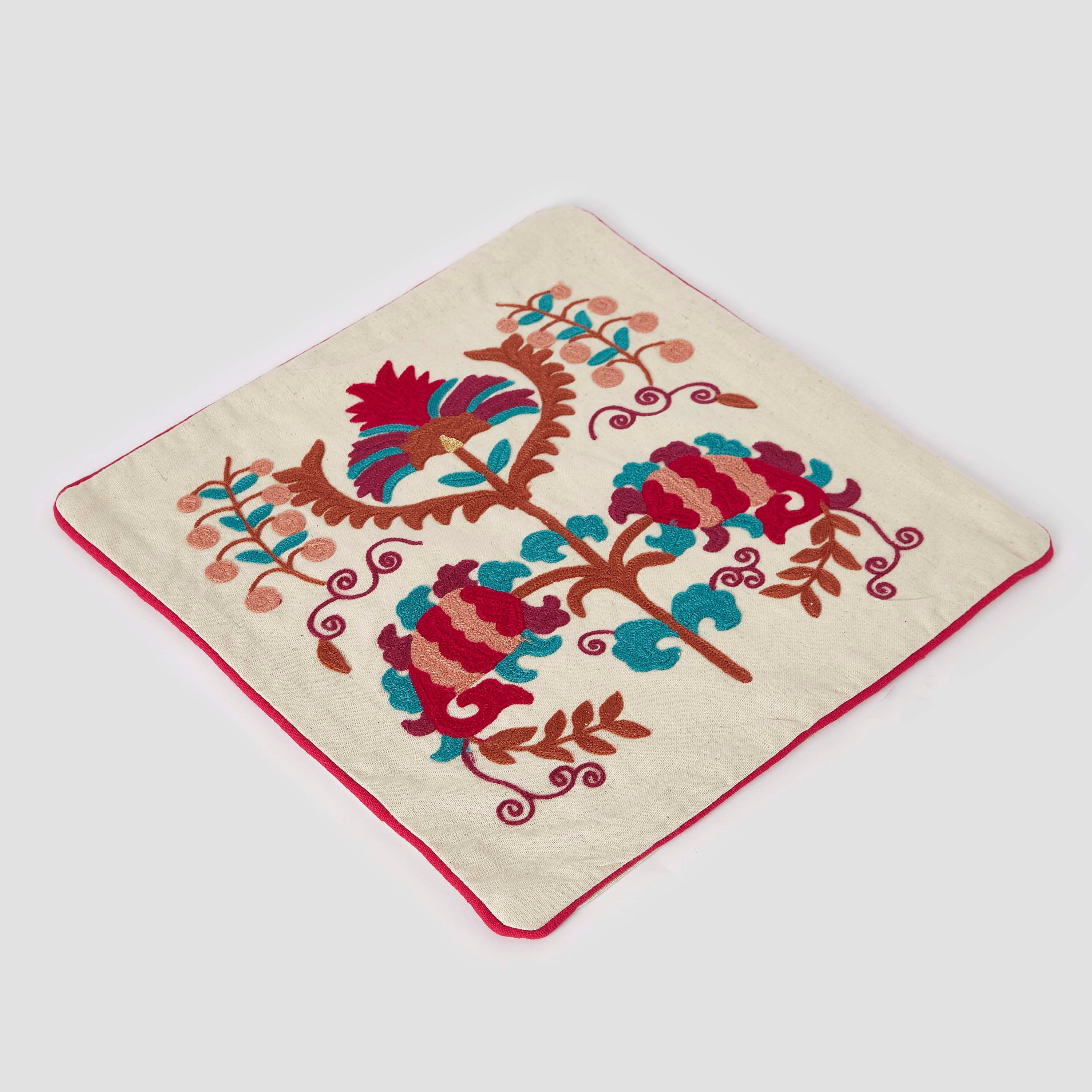 Suzani Zarya Embroidered Filled Cushion - 40x40 cm-hbxlivingroom-furnishings-cushionsandcovers-filledcushions-image-6