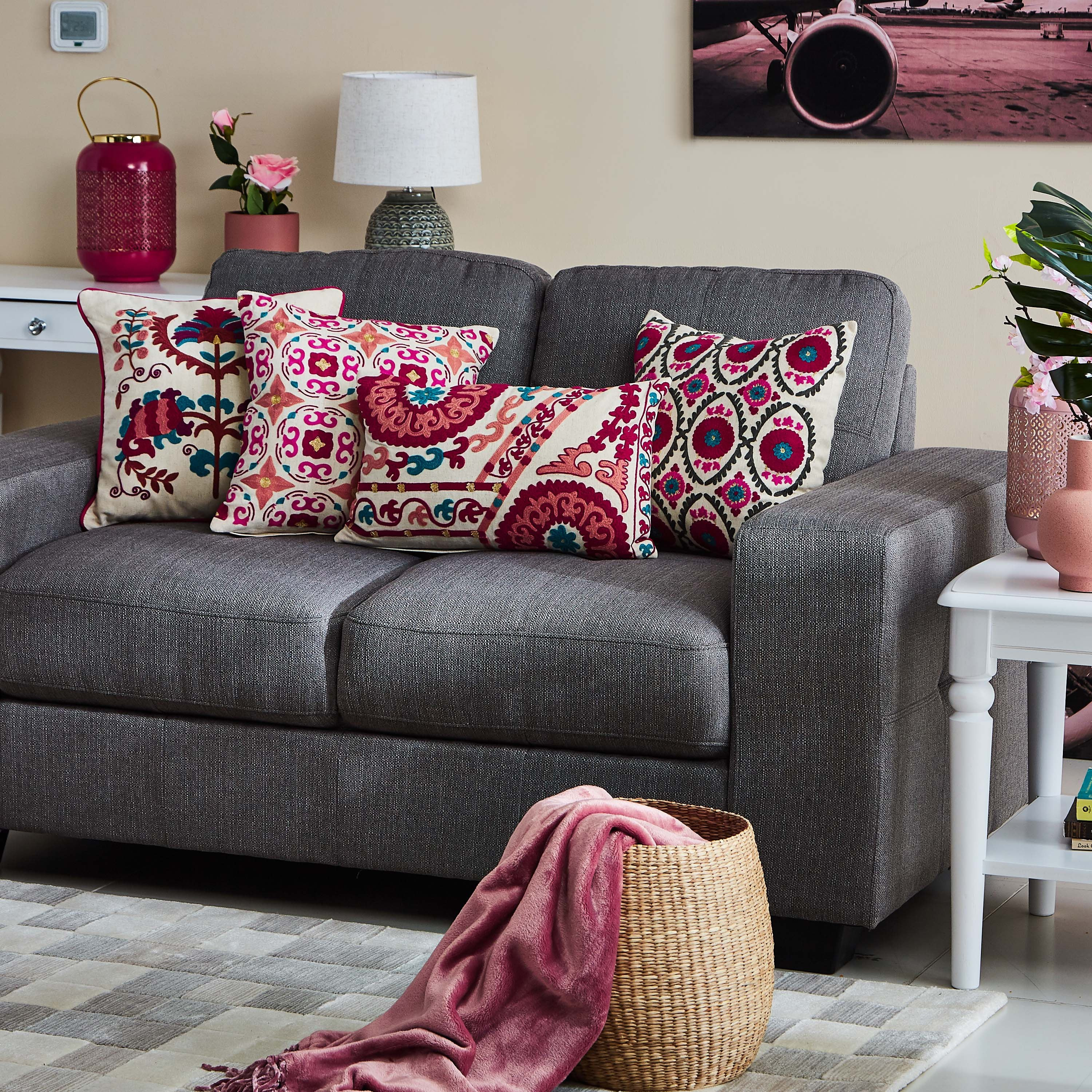 Suzani Karma Embroidered Filled Cushion - 30x50 cm-hbxlivingroom-furnishings-cushionsandcovers-filledcushions-image-5