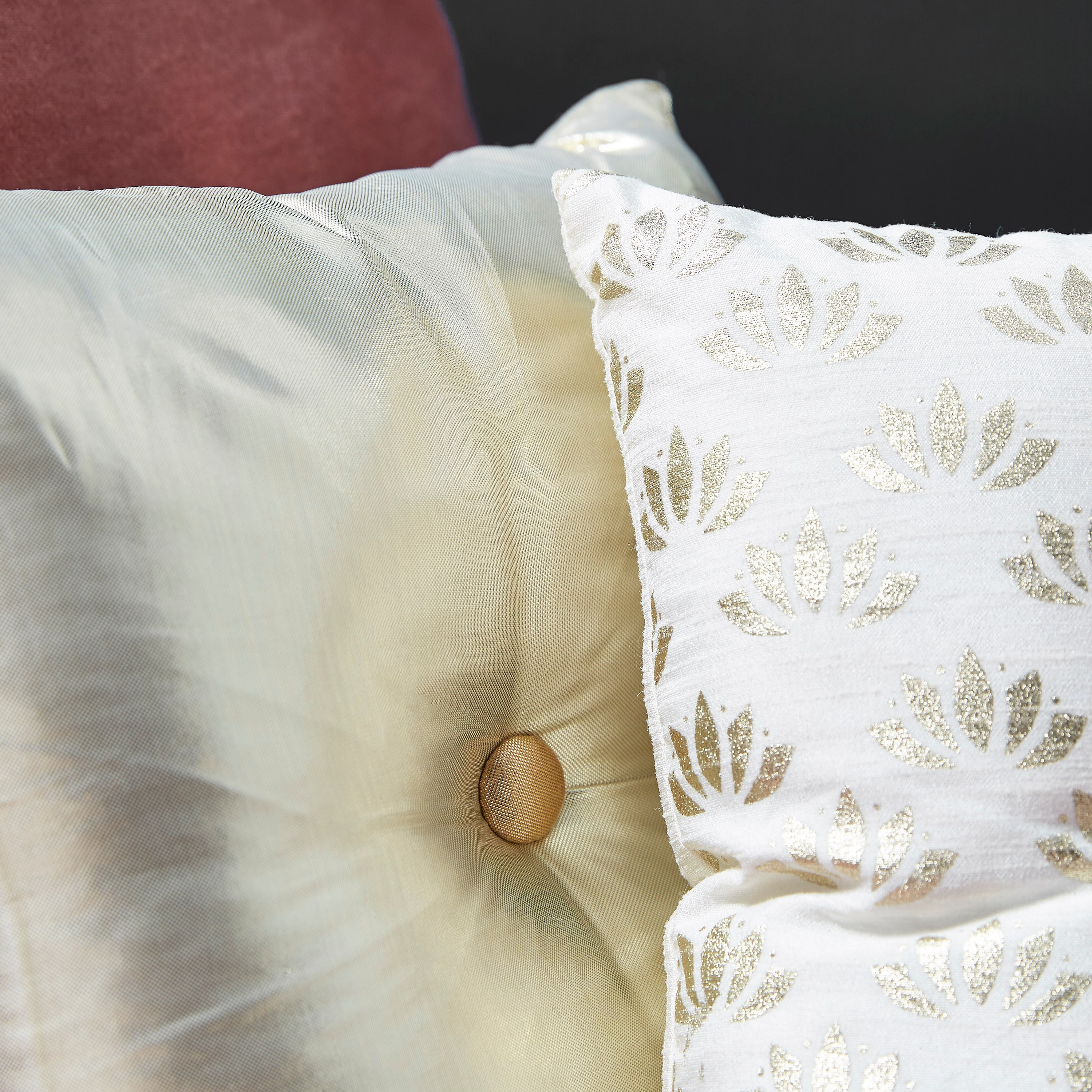 Samarkand Lotus 2-Piece Foil Printed Filled Cushion Set - 30x30 cm-hbxlivingroom-furnishings-cushionsandcovers-filledcushions-image-2