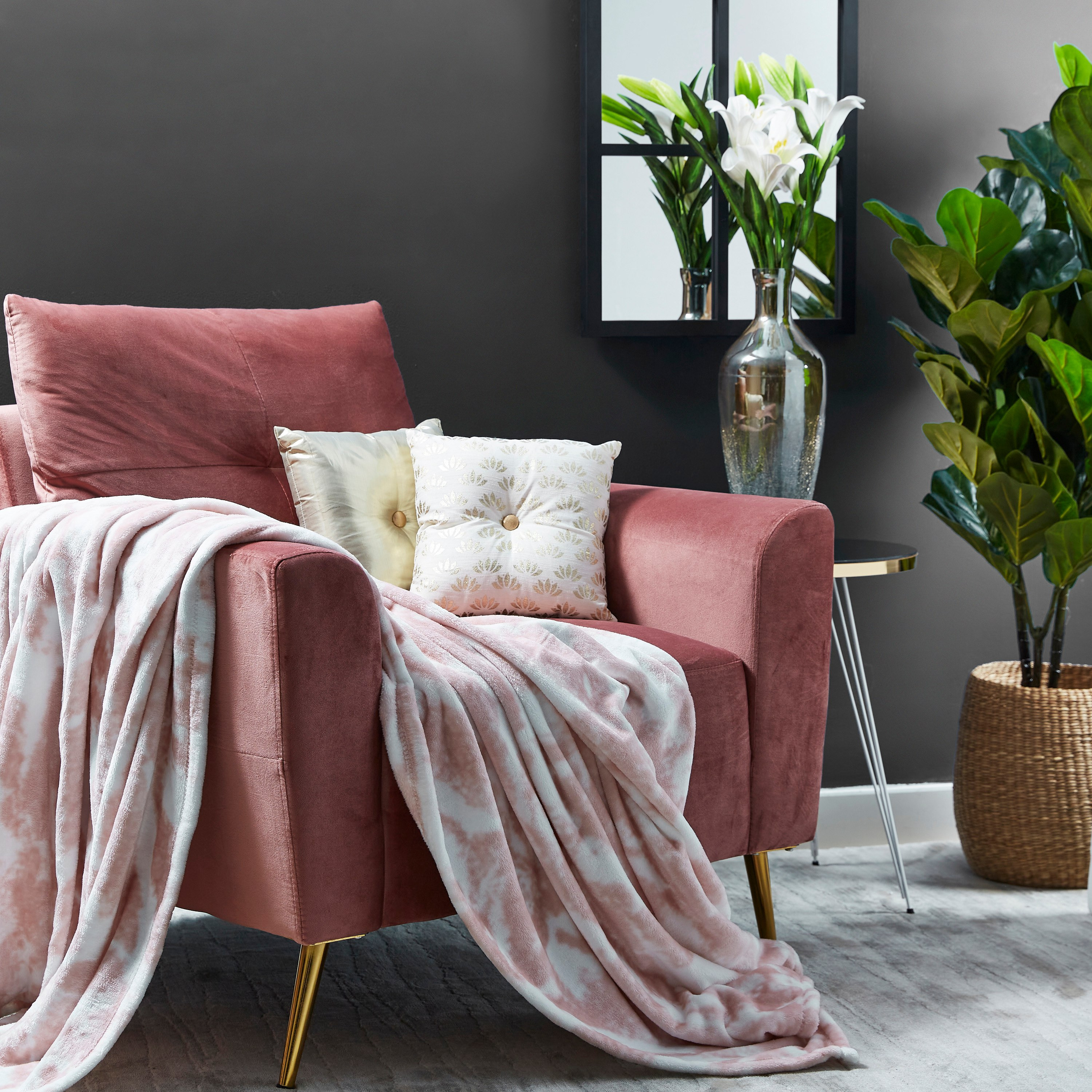 Samarkand Lotus 2-Piece Foil Printed Filled Cushion Set - 30x30 cm-hbxlivingroom-furnishings-cushionsandcovers-filledcushions-image-3