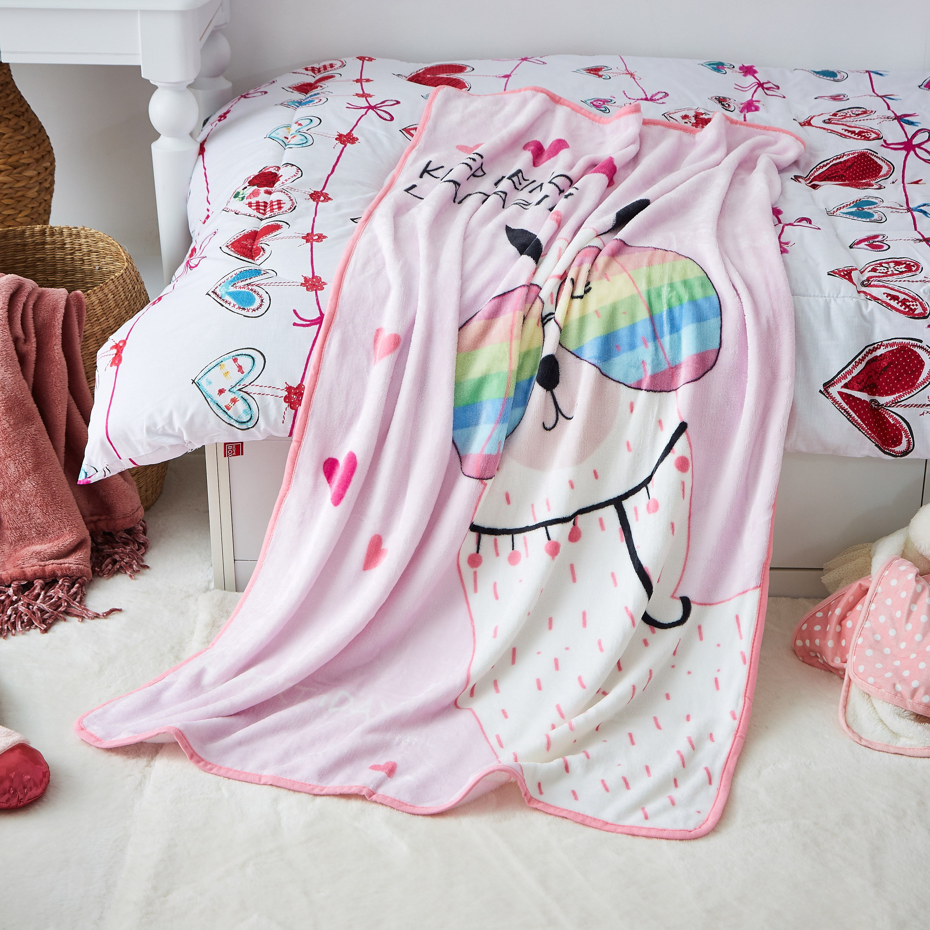 Flossy Llama Print Flannel Full Fleece Blanket - 100x140 cm-hbxhomeware-hbxkidsandyouth-image-1