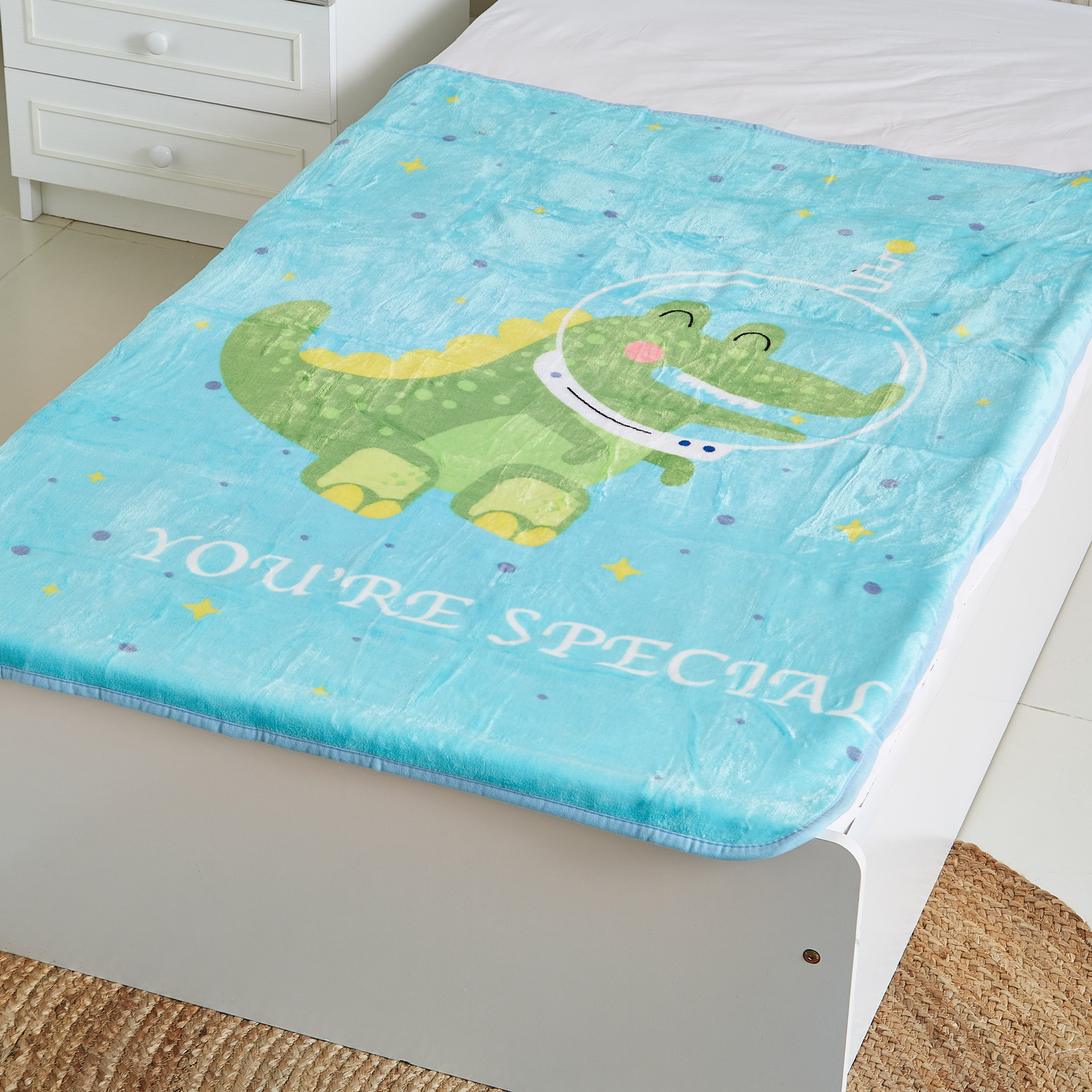 Flossy Alligator Printed Full Size Flannel Fleece Blanket - 100x140 cm-hbxhomeware-hbxkidsandyouth-image-2