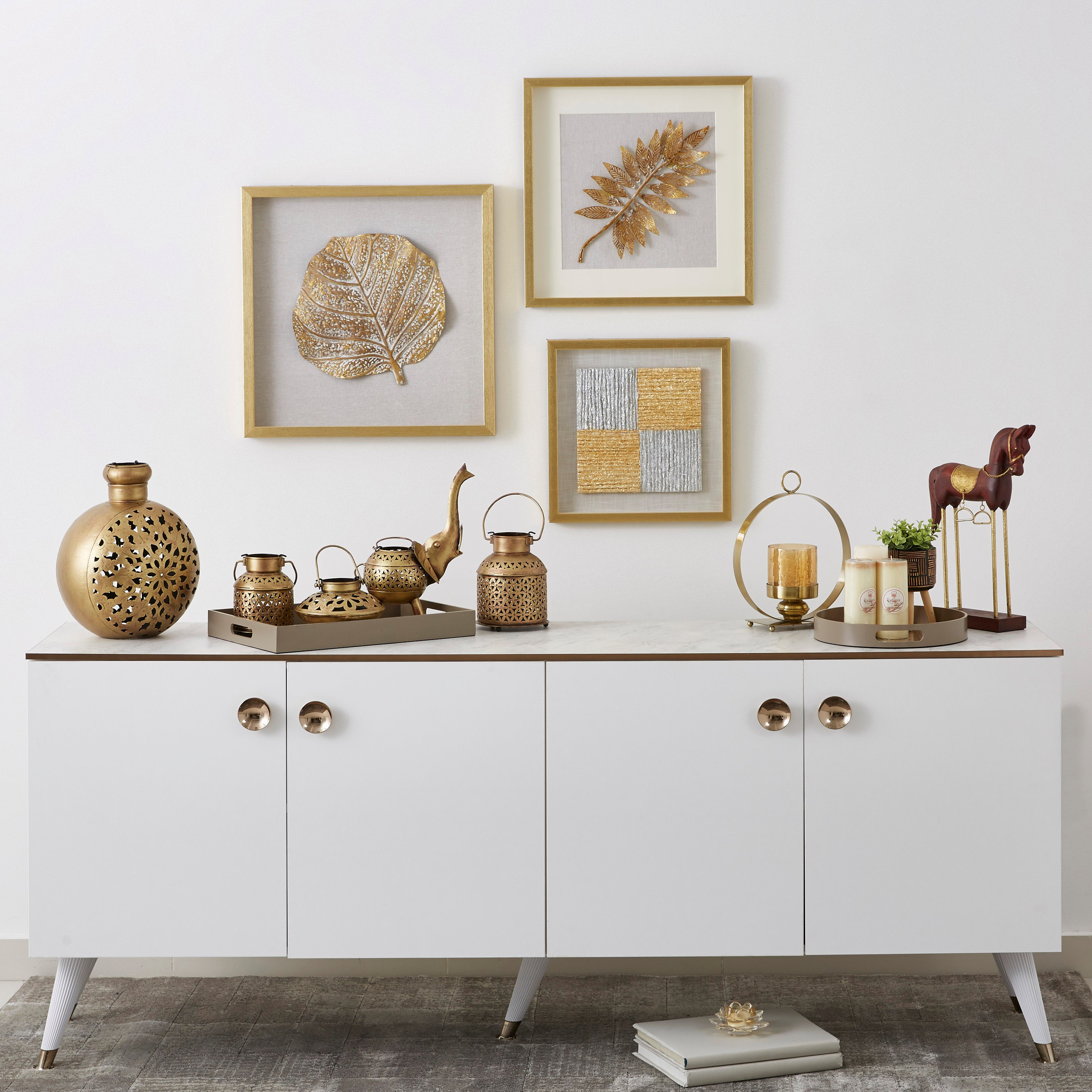 صندوق ظلال ديكور بتصميم أوراق شجر معدنية من مورال-hbxdiningroom-walldecor-wallart-image-4