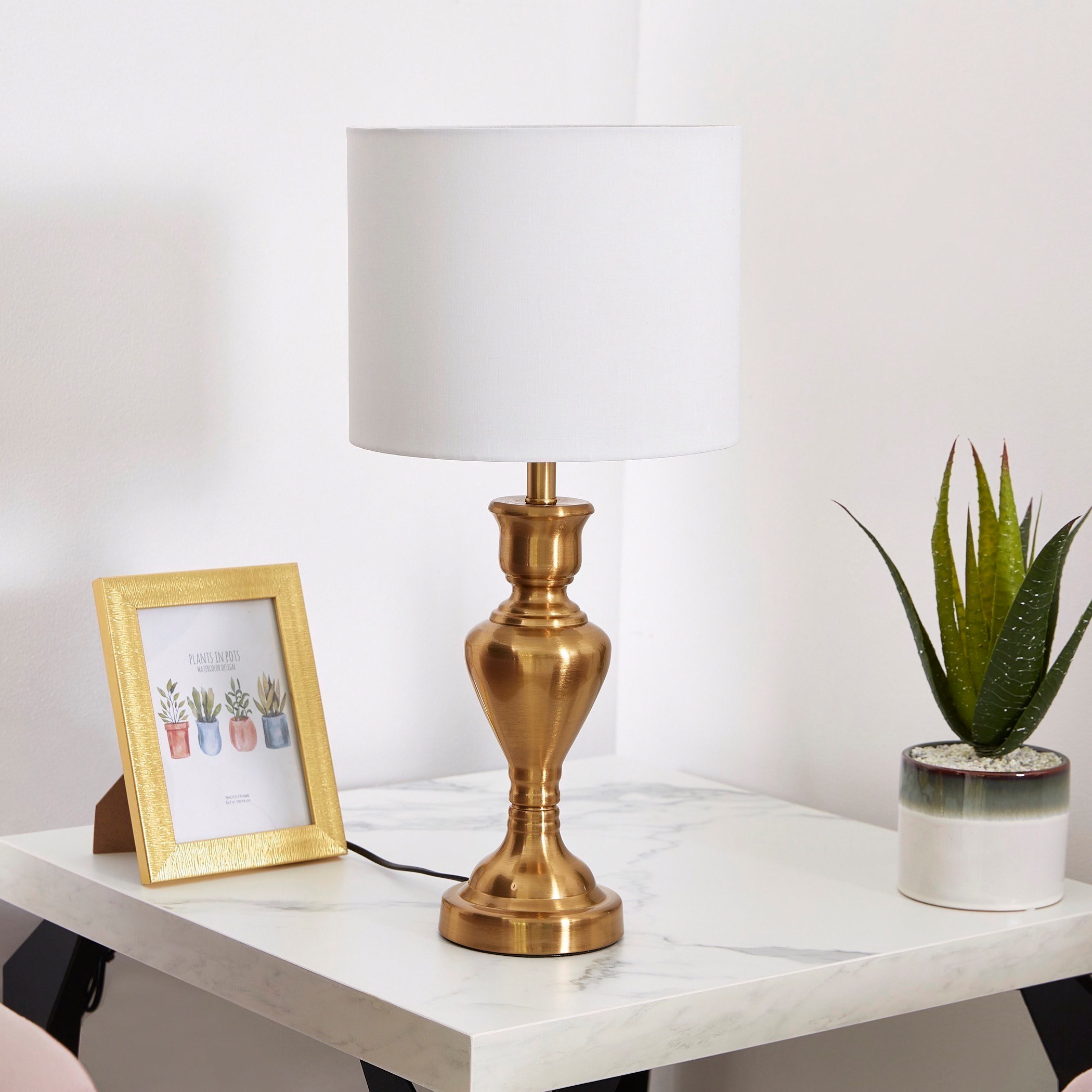 طقم مصباح طاولة من المعدن الفاخر قطعتين من دييجو - 28x54 سم-hbxlivingroom-lighting-tablelamps-image-2