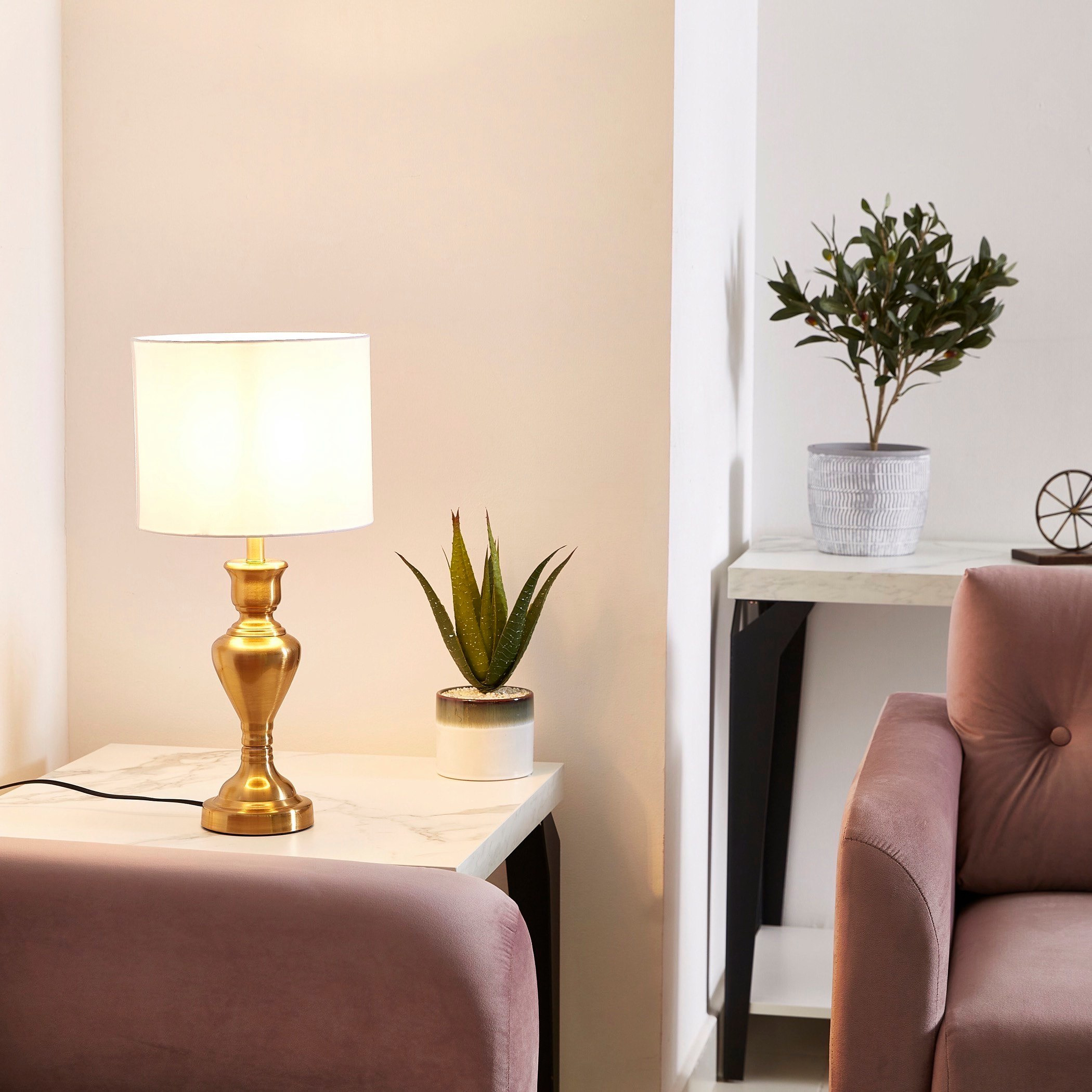 طقم مصباح طاولة من المعدن الفاخر قطعتين من دييجو - 28x54 سم-hbxlivingroom-lighting-tablelamps-image-5