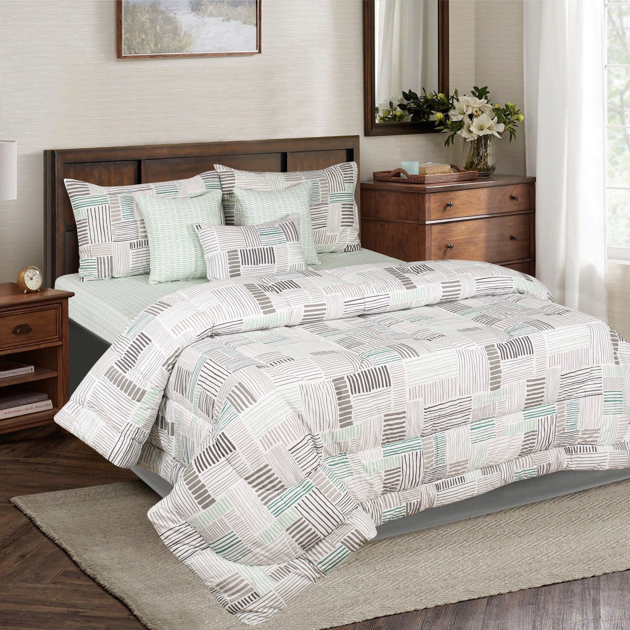 طقم لحاف كينج قطن 7 قطع من سكاندي بروكلين - 220x240 سم-hbxhomeware-bedding-bedinabag-image-1