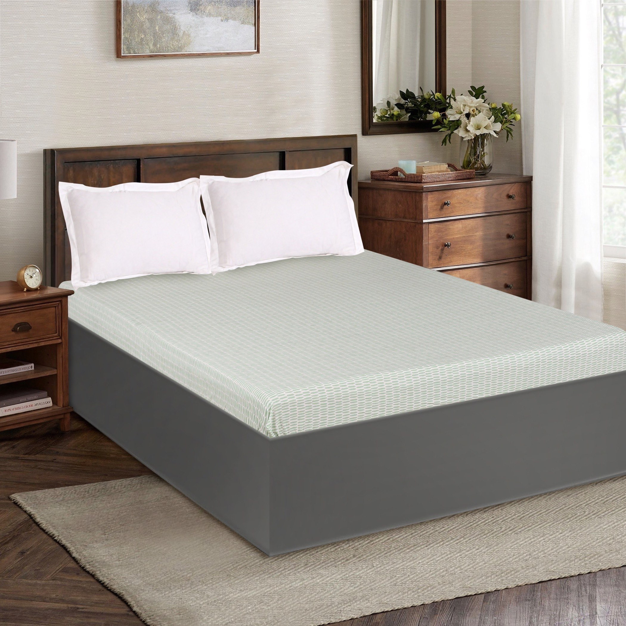 شرشف مطّاطي كوين قطني سكاندي بروكلين - 150X200 سم-hbxhomeware-hbxbedroom-image-1