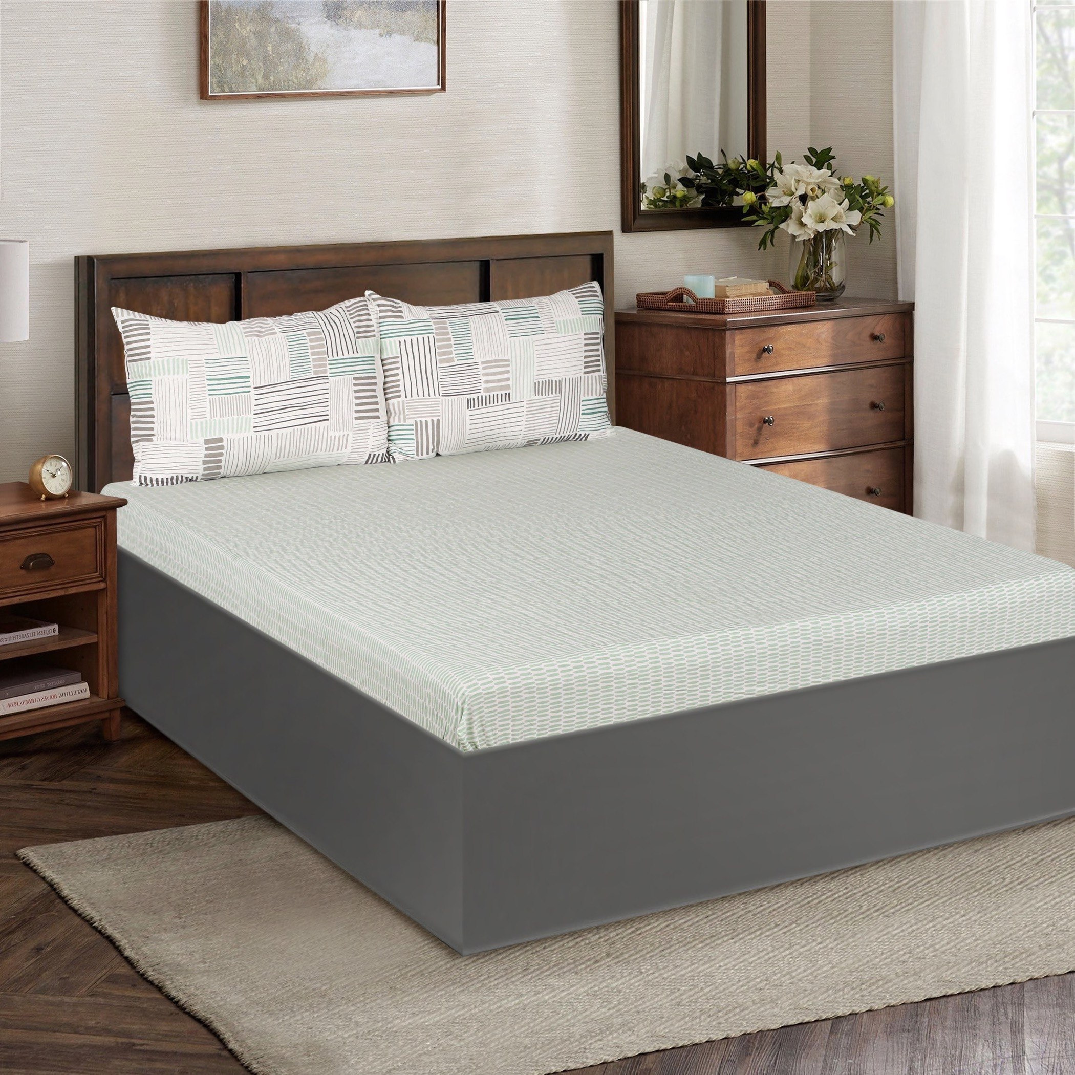 Skandi Brooklyn Cotton Super King Fitted Sheet - 200x200 cm-hbxhomeware-hbxbedroom-image-2