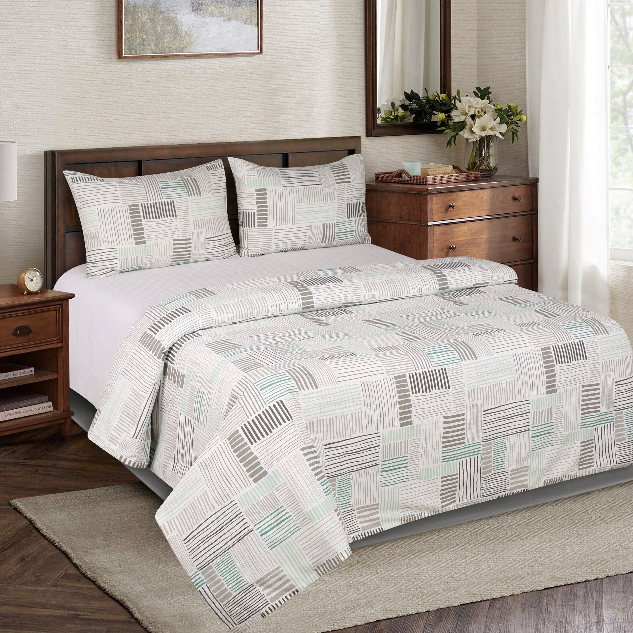 Skandi Brooklyn 3-Piece Super King Size Duvet Cover Set - 220x240 cm-hbxhomeware-hbxdecorandfurnishings-image-1