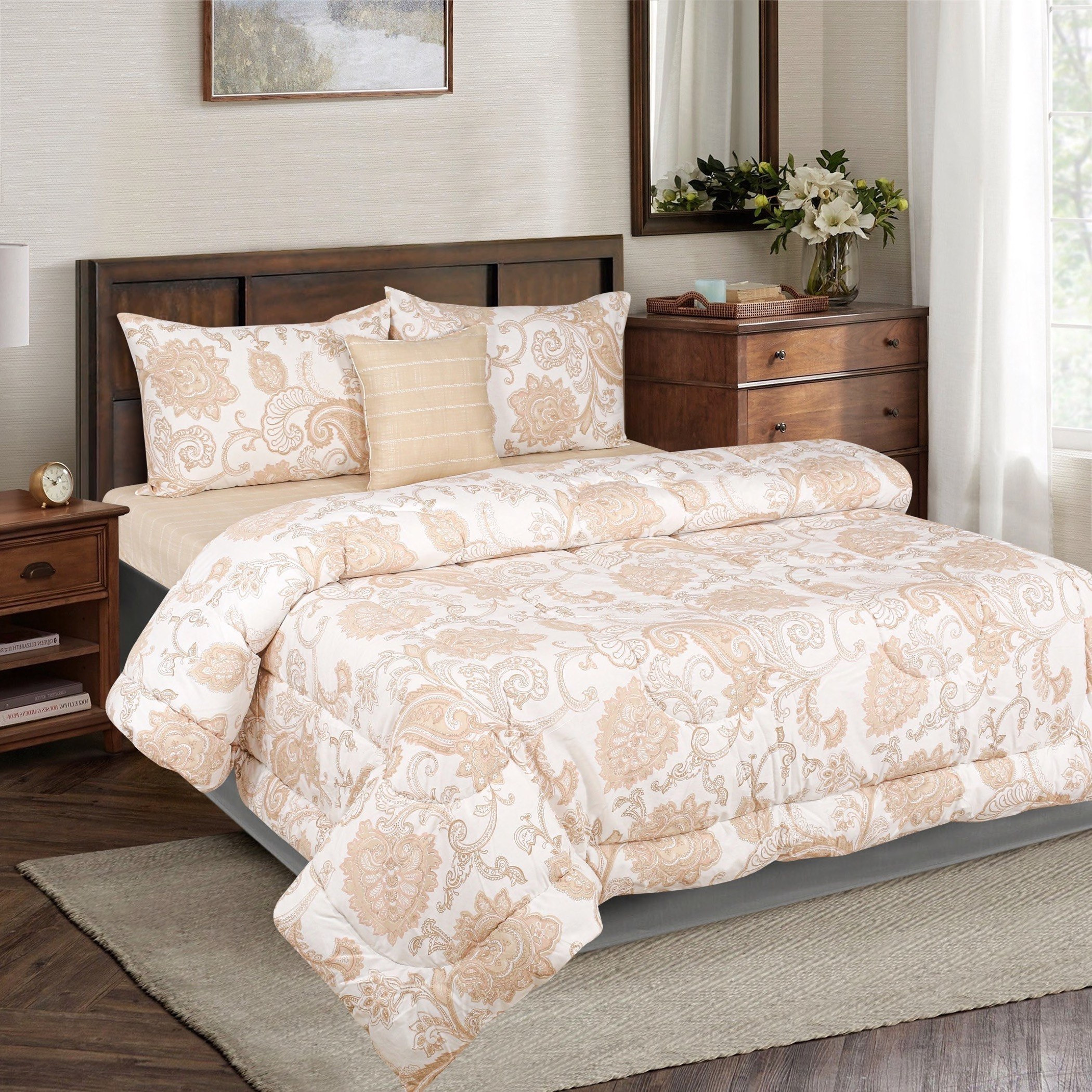 طقم لحاف توين قطني 5 قطع من بوتيك شينتز - 160x220 سم-hbxhomeware-hbxdecorandfurnishings-image-1