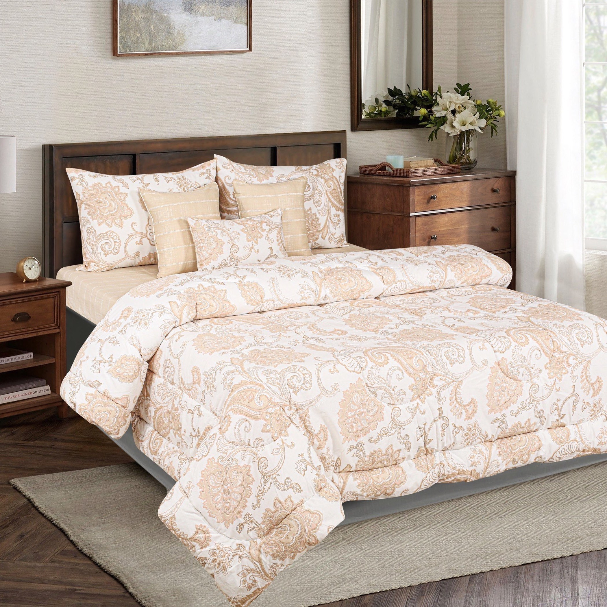 Boutique Chintz 7-Piece King Size Cotton Comforter Set - 220x240 cm-hbxhomeware-hbxdecorandfurnishings-image-1