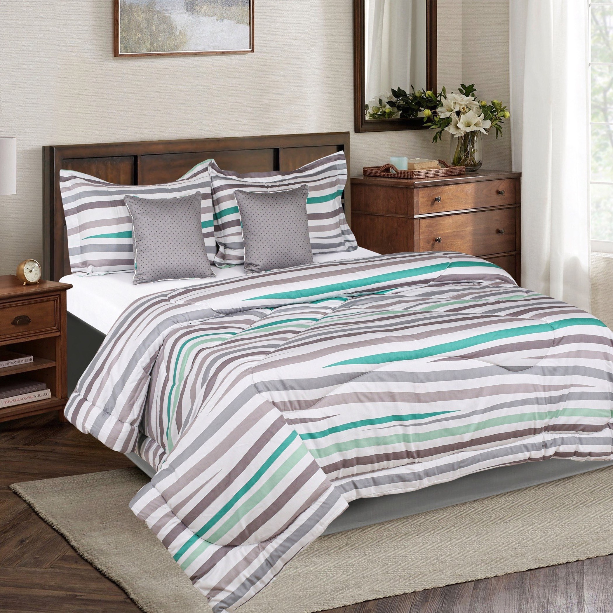 طقم لحاف كينج قطن 5 قطع من سكاندي آيدن- 220x240 سم-hbxhomeware-hbxdecorandfurnishings-image-1