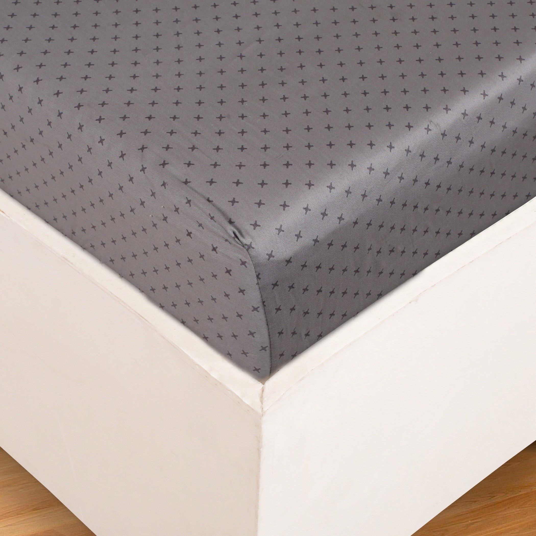 Skandi Aiden Cotton Printed Queen Size Fitted Sheet - 150x200 cm-hbxhomeware-hbxbedroom-image-3