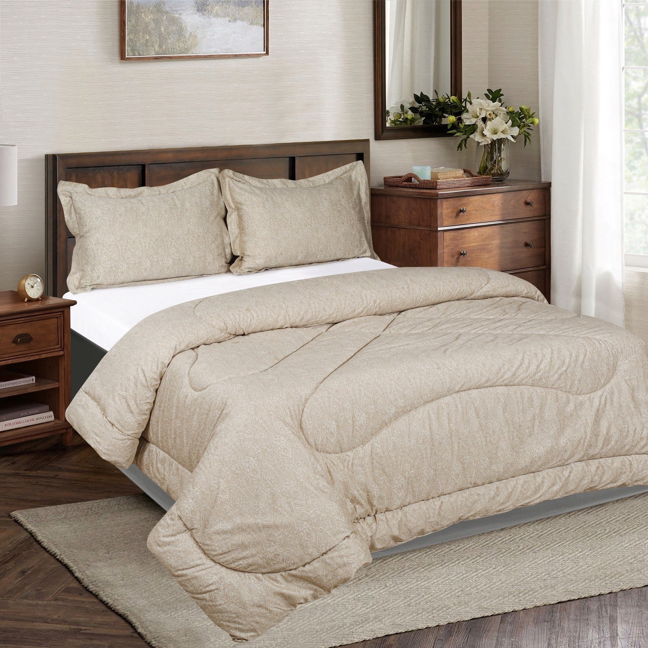 طقم لحاف مزدوج قطني بطبعات 3 قطع من بوتيك كارولينا - 160x220 سم-hbxhomeware-hbxdecorandfurnishings-image-1
