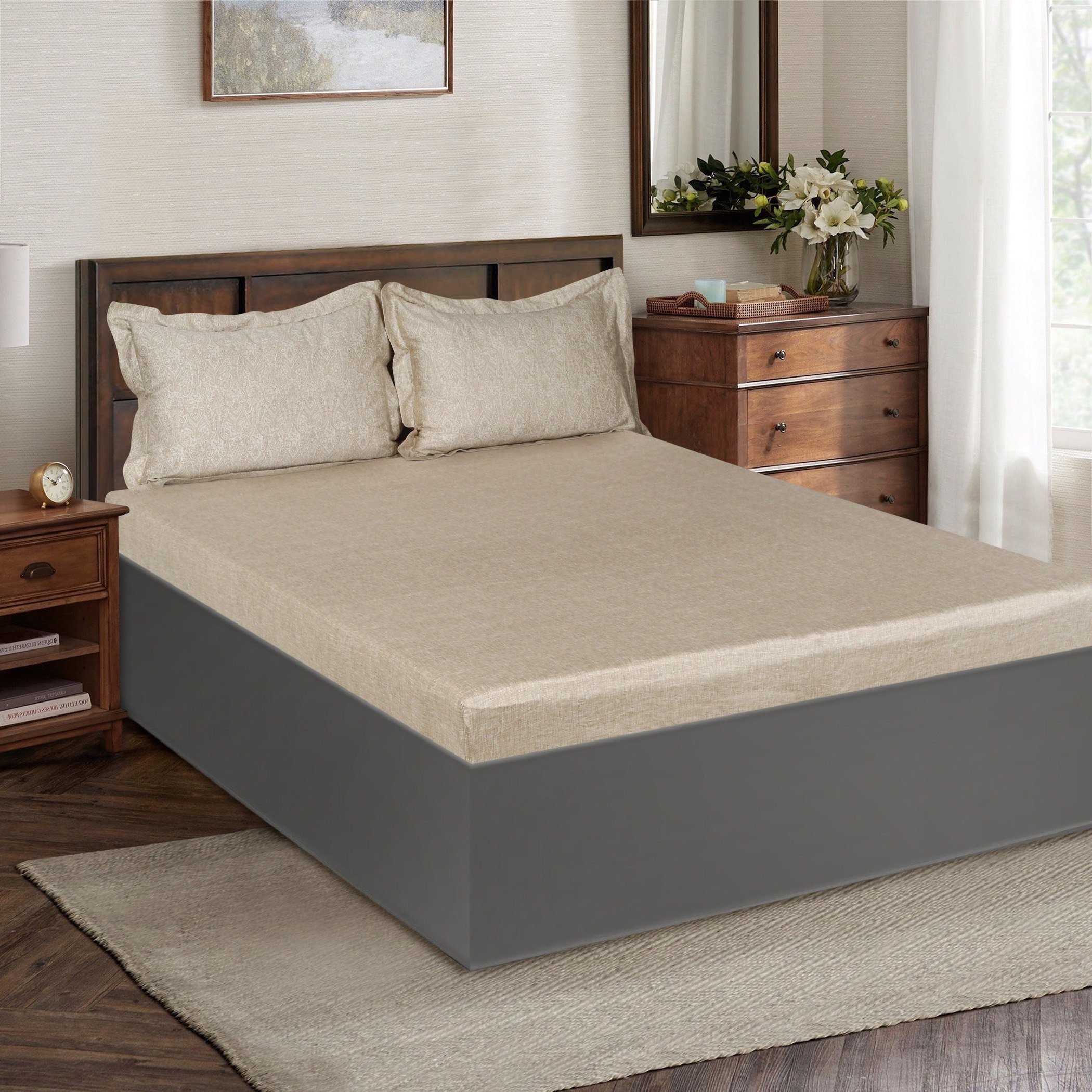 شرشف مطاطي سوبر كينج قطني بطبعات من بوتيك كارولاينا - 200x200 سم-hbxhomeware-hbxbedroom-image-2
