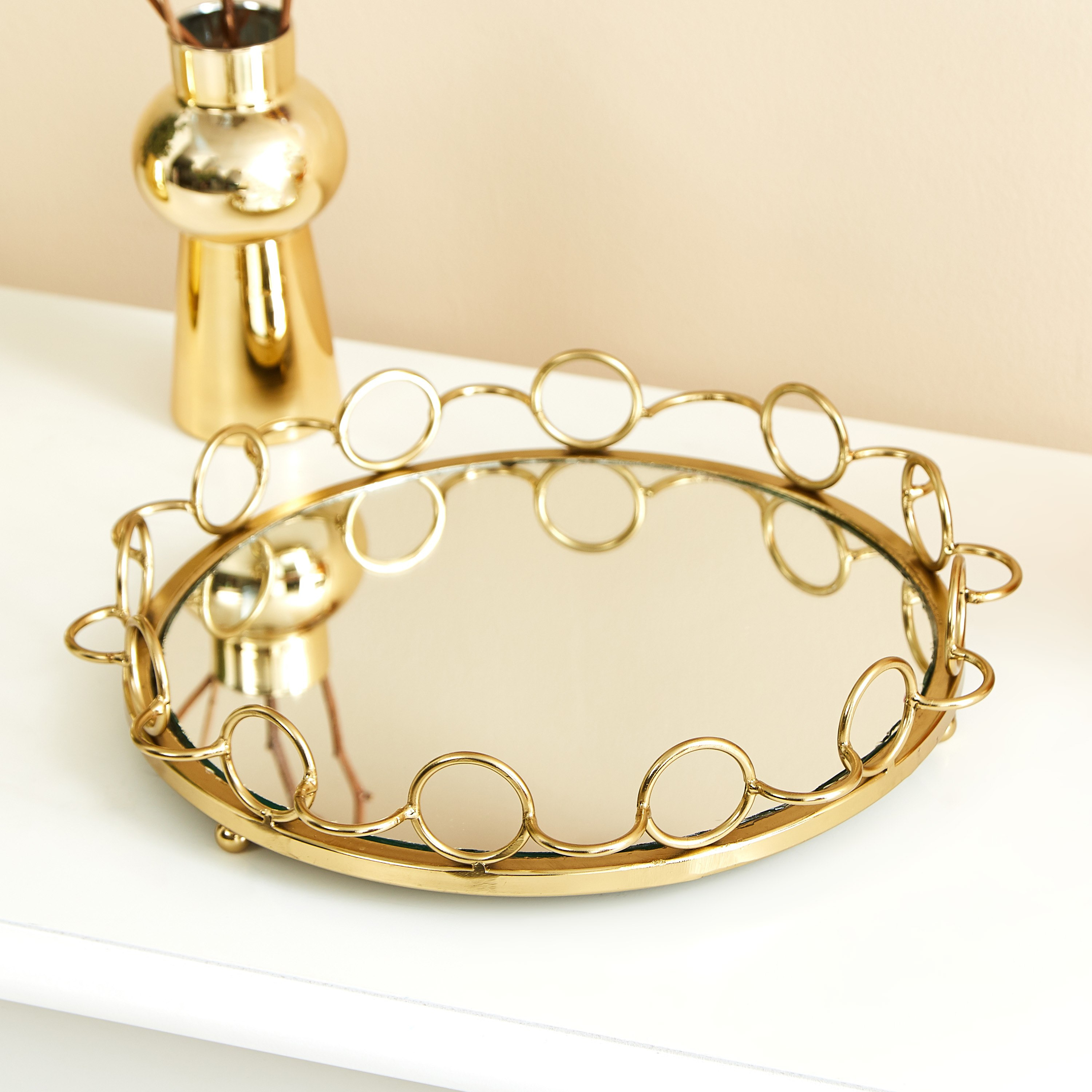 صينية بسياج معدني مستدير وقاعدة مرآة من كوارتز-hbxdecorandfurnishings-homeaccessories-bowls-image-2