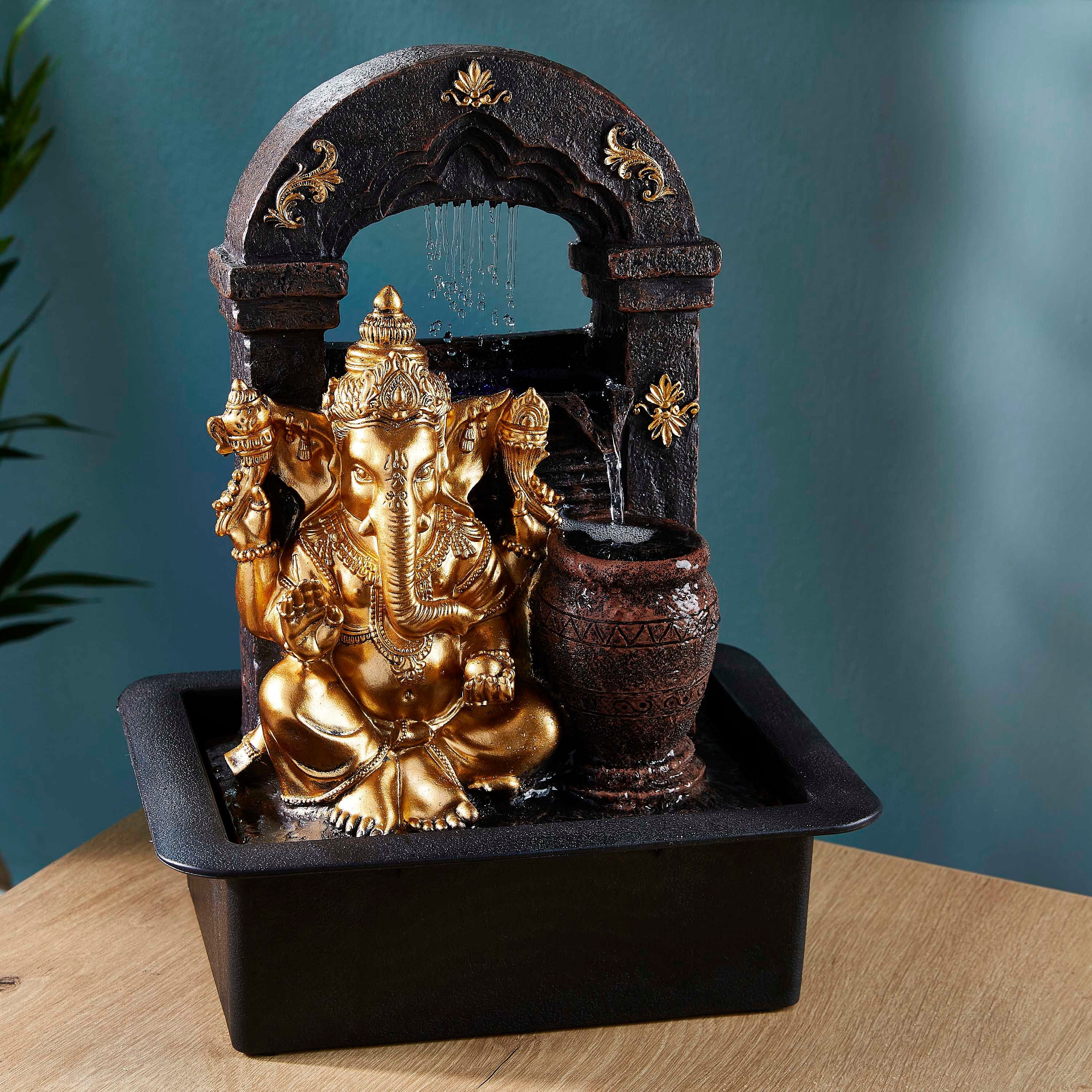 نافورة غانيشا بإضاءة ملونة مزدوجة-hbxhomeware-hbxdecorandfurnishings-image-1