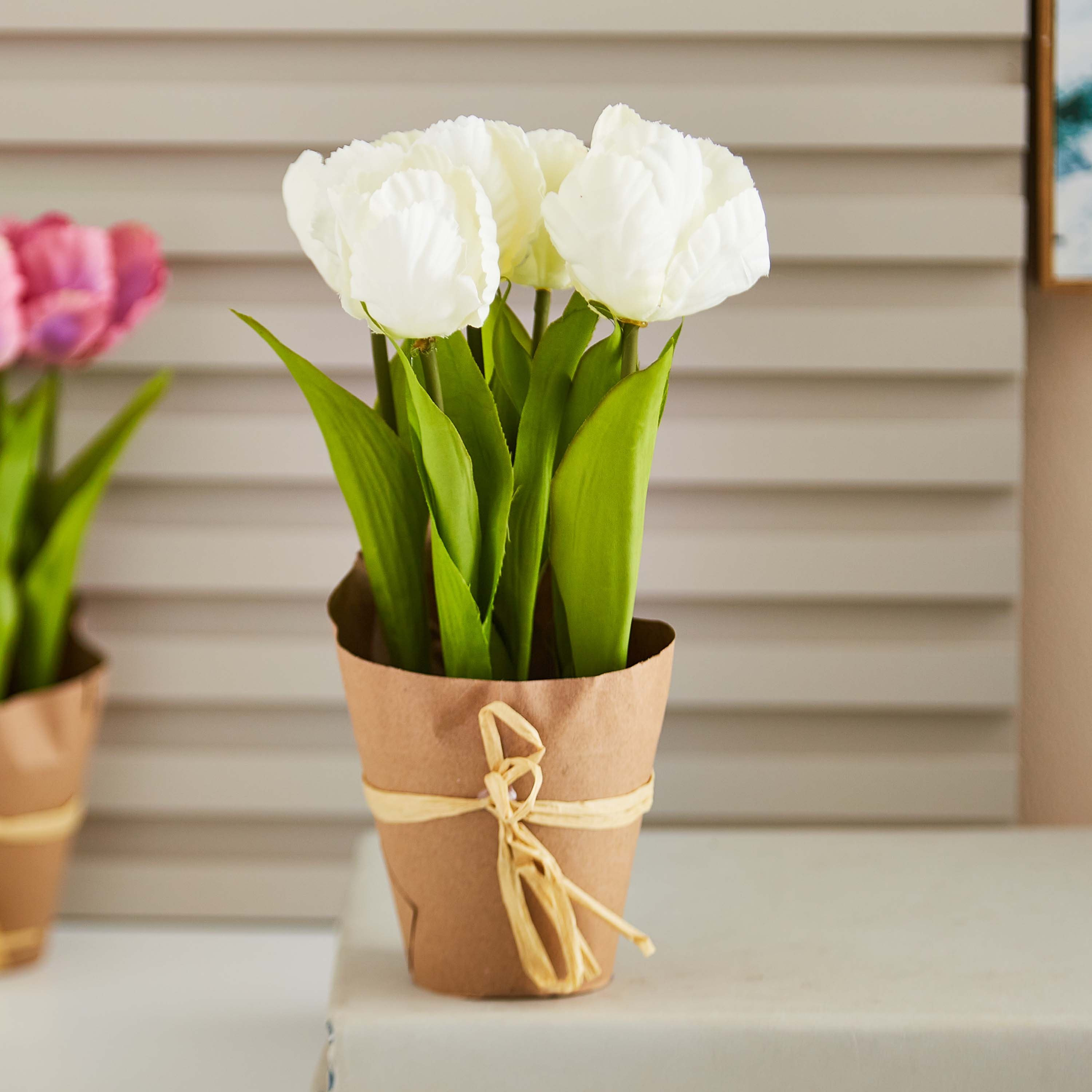 زهرة زينة مع مزهرية من إيدينك - 23 سم-hbxdecorandfurnishings-homeaccessories-artificialflowersandplants-image-1