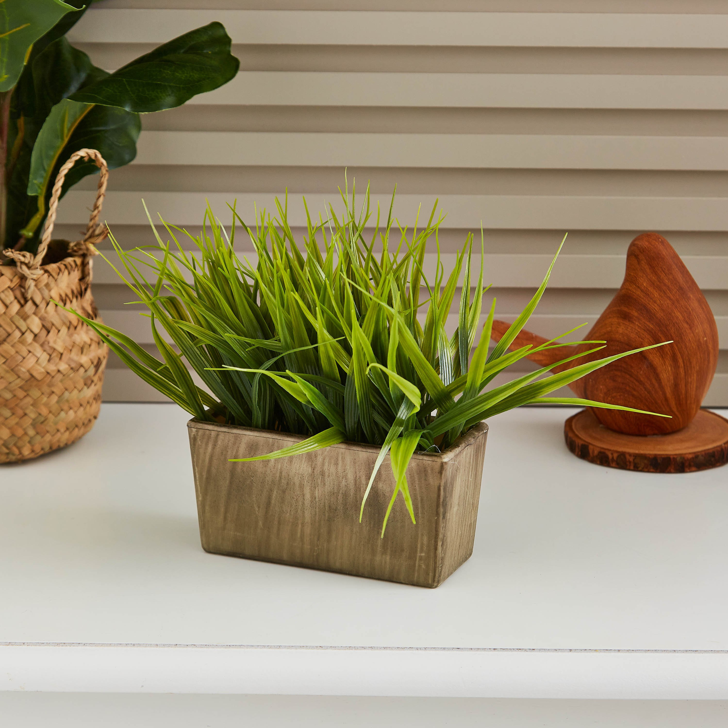 عشب زينة مع مزهرية من إيدينك - 20 سم-hbxdecorandfurnishings-homeaccessories-artificialflowersandplants-image-1