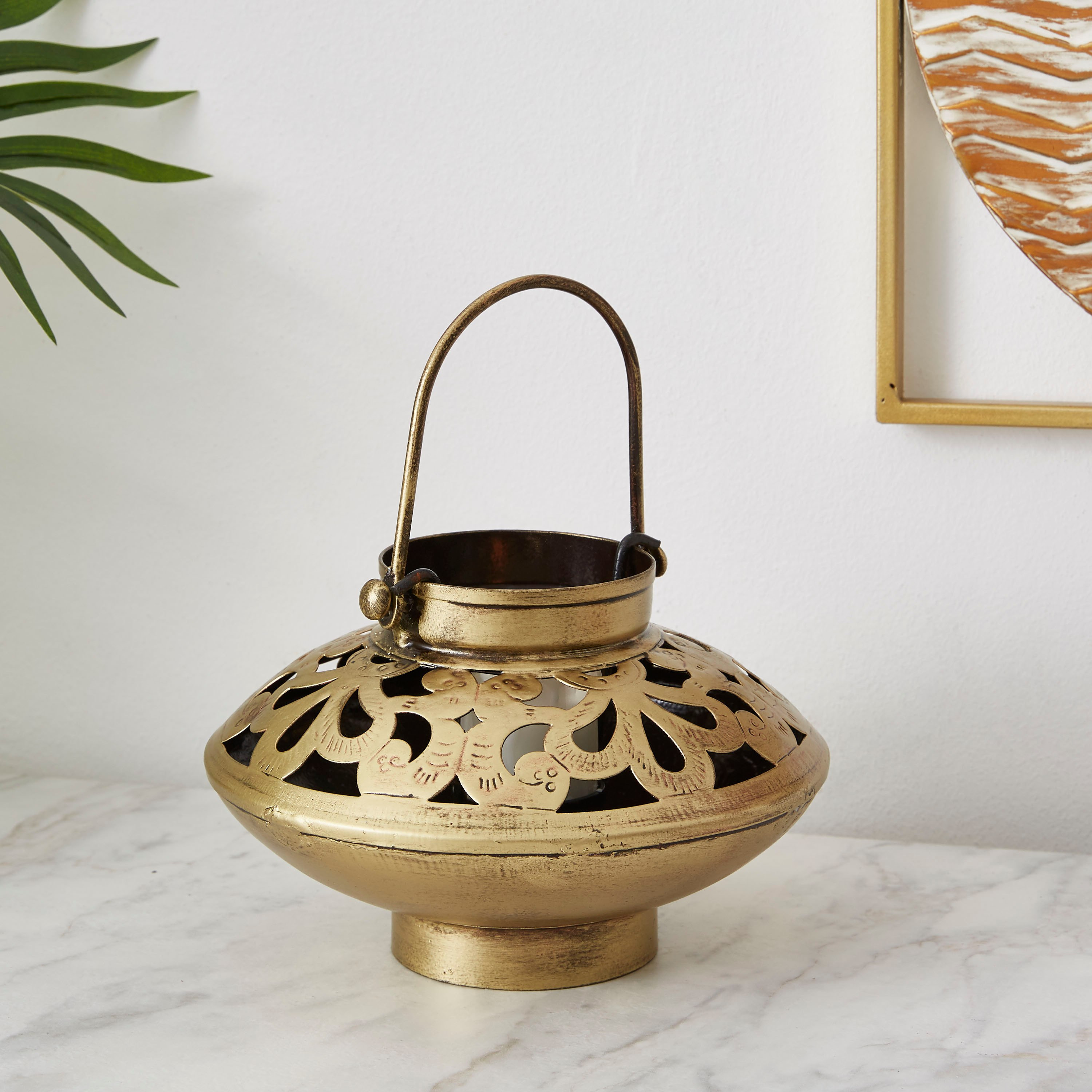 حامل شموع صغيرة معدني ديسك مع مقبض من إيبيزا-hbxlivingroom-decorandaccessories-candleholders-image-1