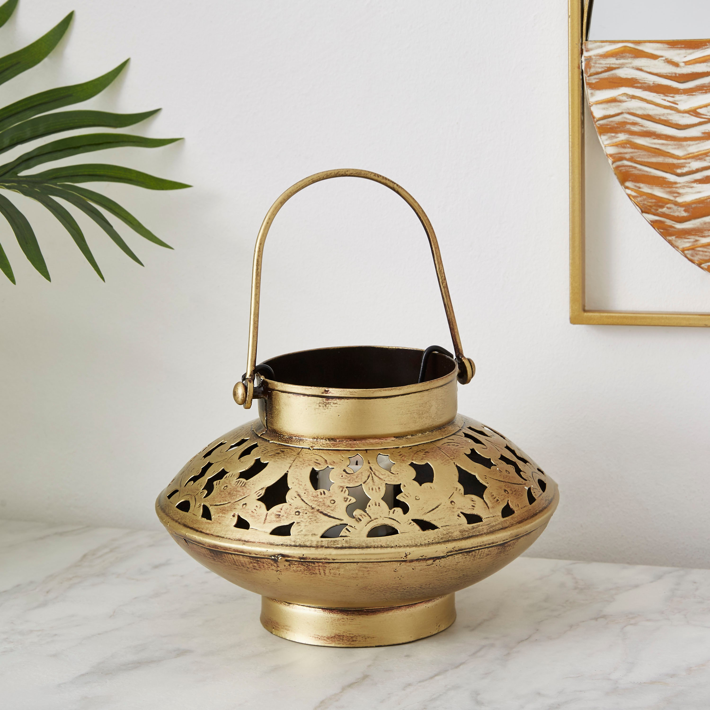 حامل شموع صغيرة معدني ديسك مع مقبض من إيبيزا-hbxlivingroom-decorandaccessories-candleholders-image-1