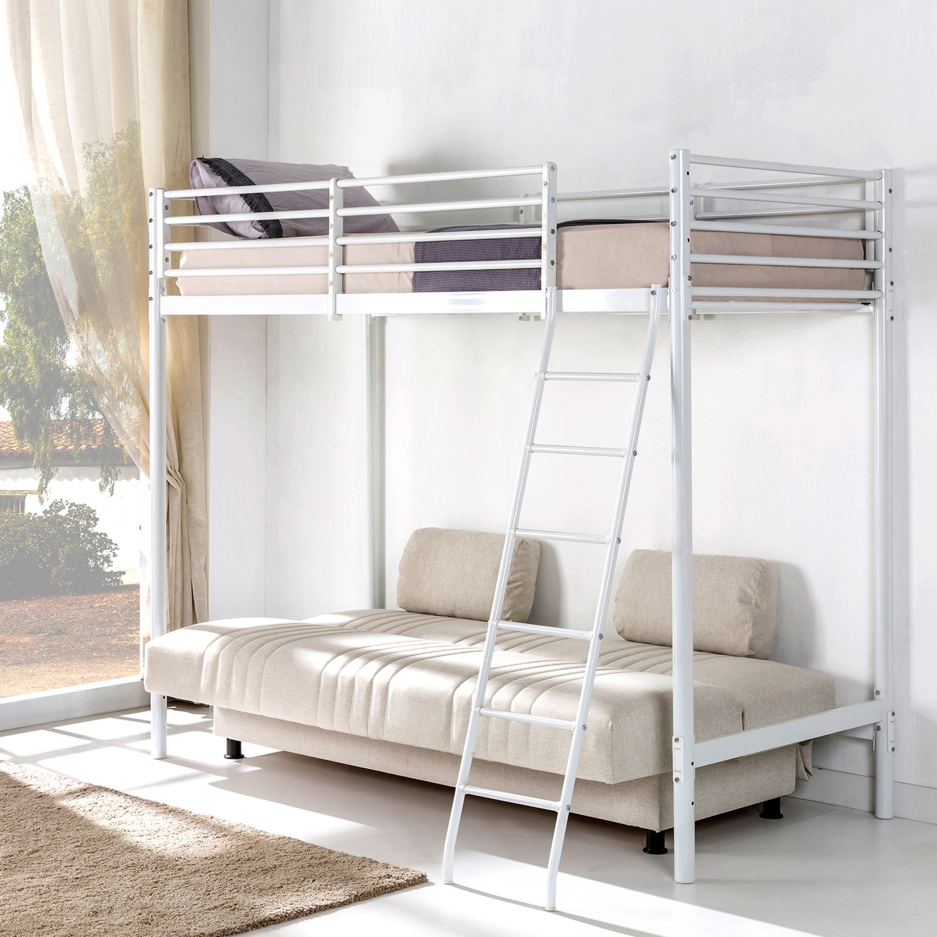 سرير مرتفع معدني فردي من فانيلا جاسبر - 90x200 سم-hbxkidsandyouth-bedsandbedsets-bunkbeds-single-image-6