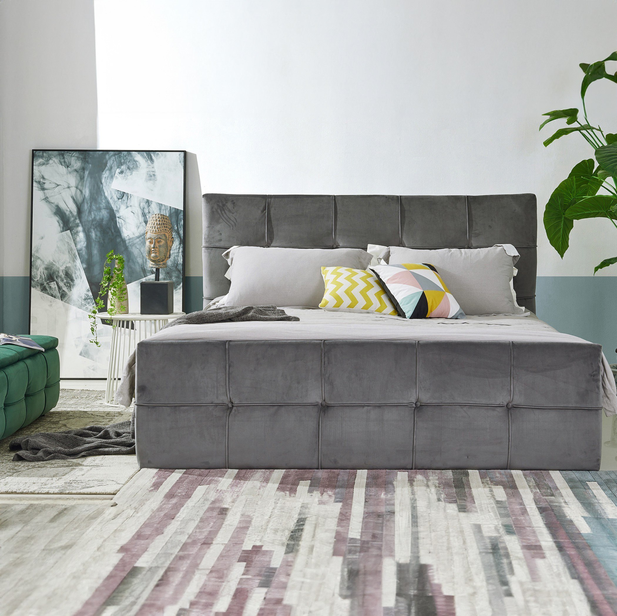 سرير كينج منجد من ميراج - 180x200 سم-hbxfurniture-bedsandbedsets-upholsteredbeds-king-image-1