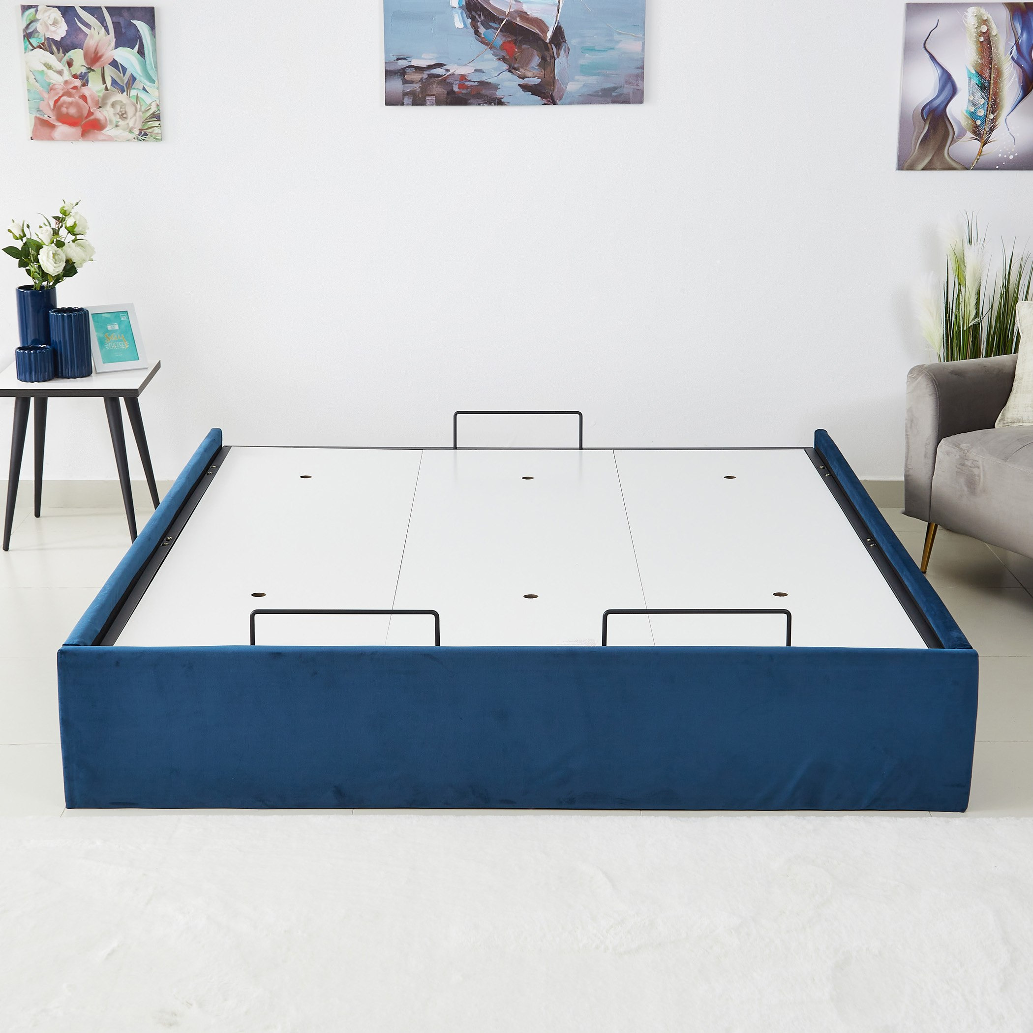 قاعدة كينج منجدة بمساحة تخزين هيدروليك من تايلور - 180x200 سم-hbxfurniture-bedsandbedsets-beds-image-1