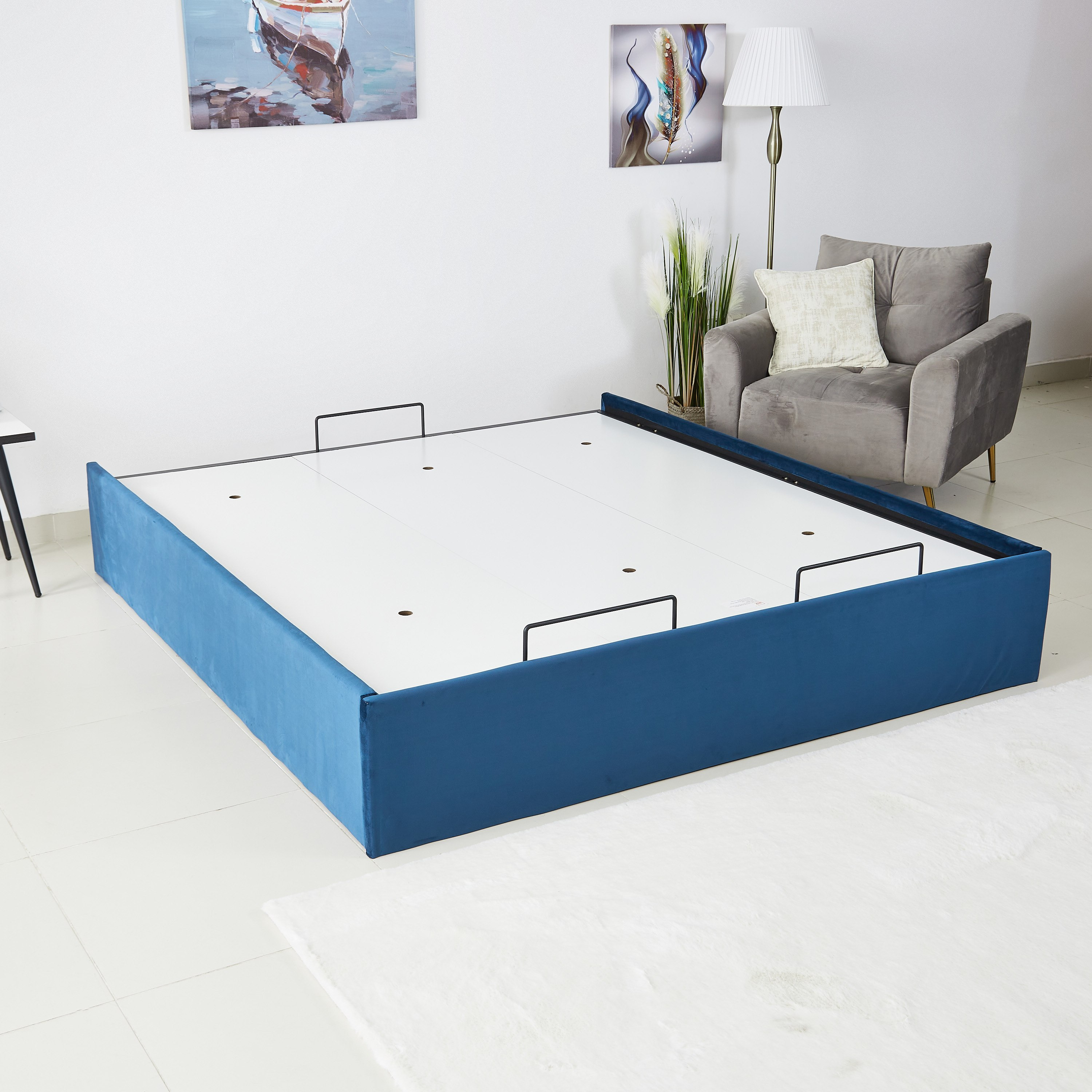 قاعدة كينج منجدة بمساحة تخزين هيدروليك من تايلور - 180x200 سم-hbxfurniture-bedsandbedsets-beds-image-2