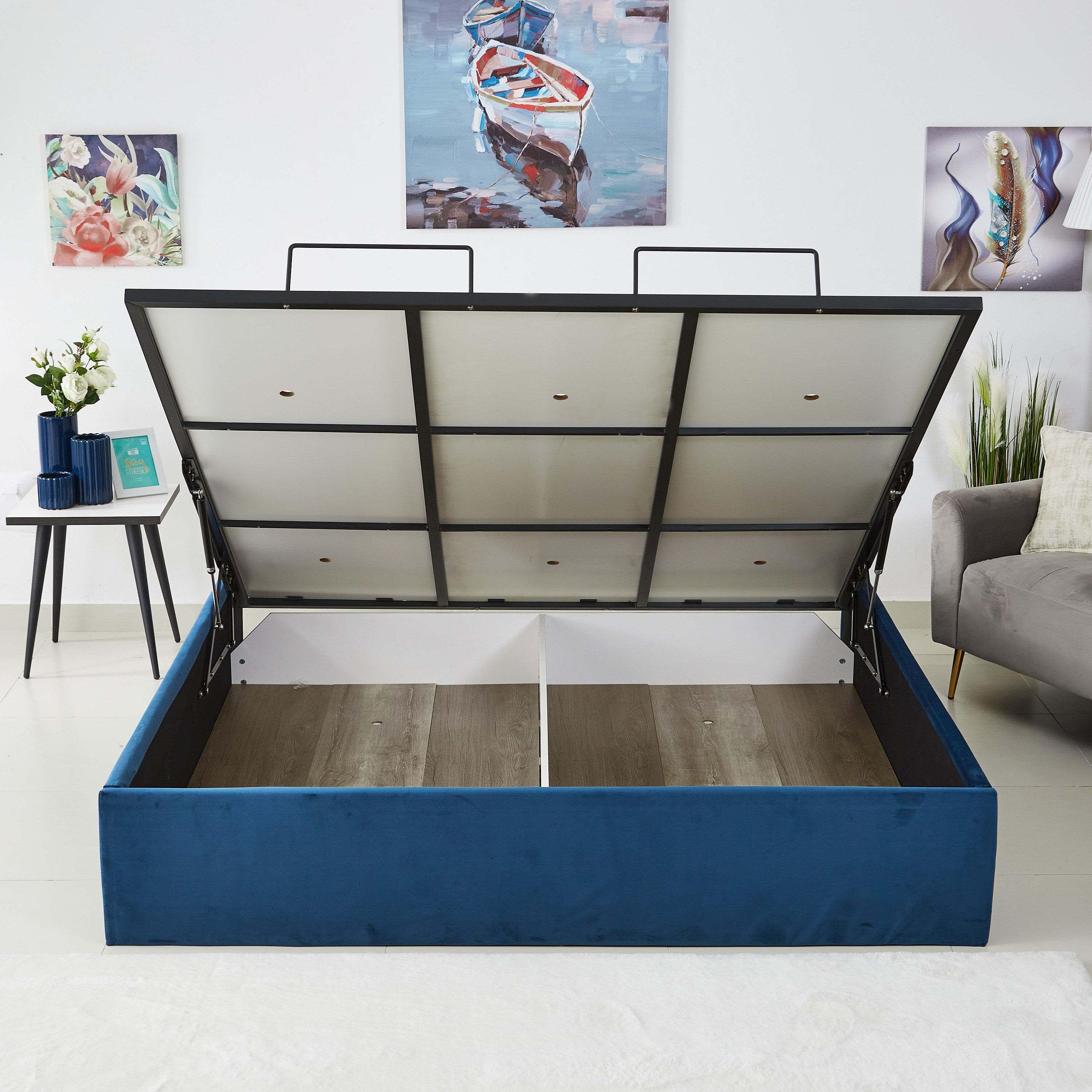 قاعدة كينج منجدة بمساحة تخزين هيدروليك من تايلور - 180x200 سم-hbxfurniture-bedsandbedsets-beds-image-6