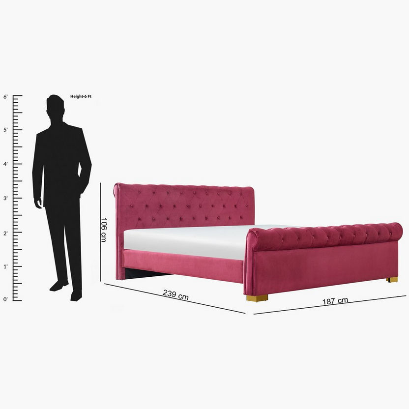 Oro Upholstered King Bed - 180x200 cm-Beds-image-8