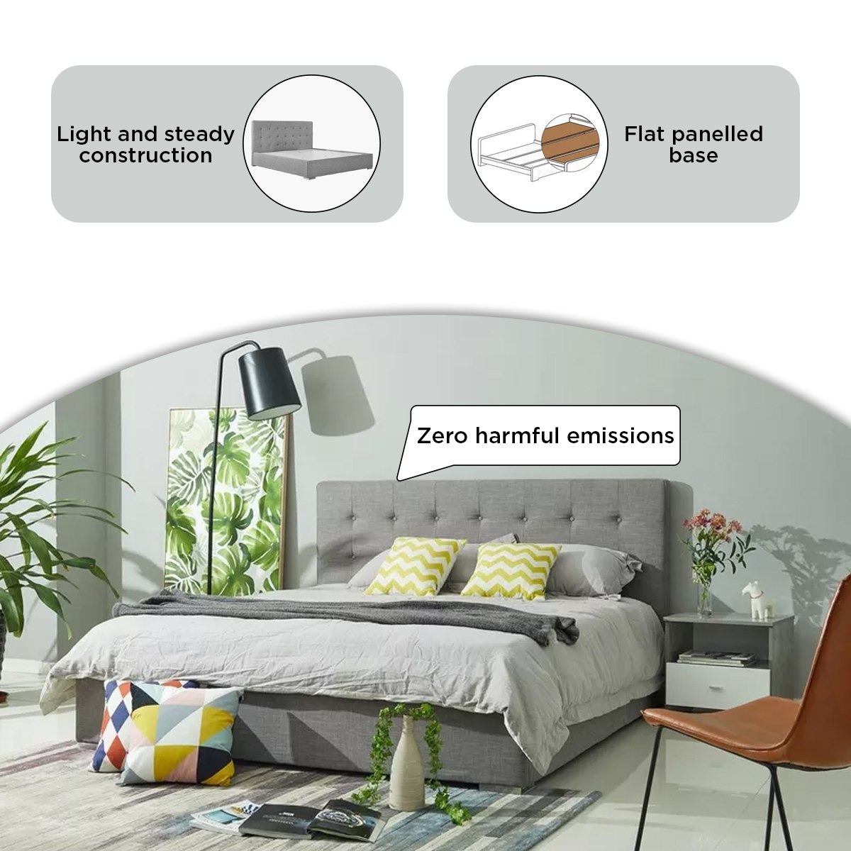 Oakland Upholstered King Bed - 180x200 cm-hbxfurniture-bedsandbedsets-beds-king-image-6