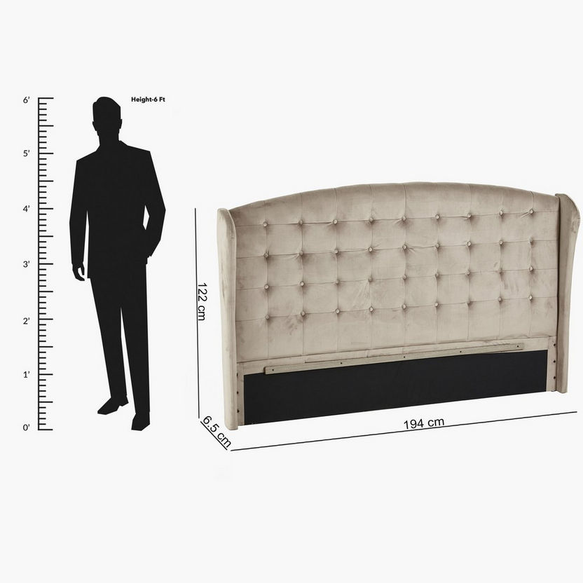 Taylor Sarah Upholstered King Headboard - 180x200 cm-Beds-image-9