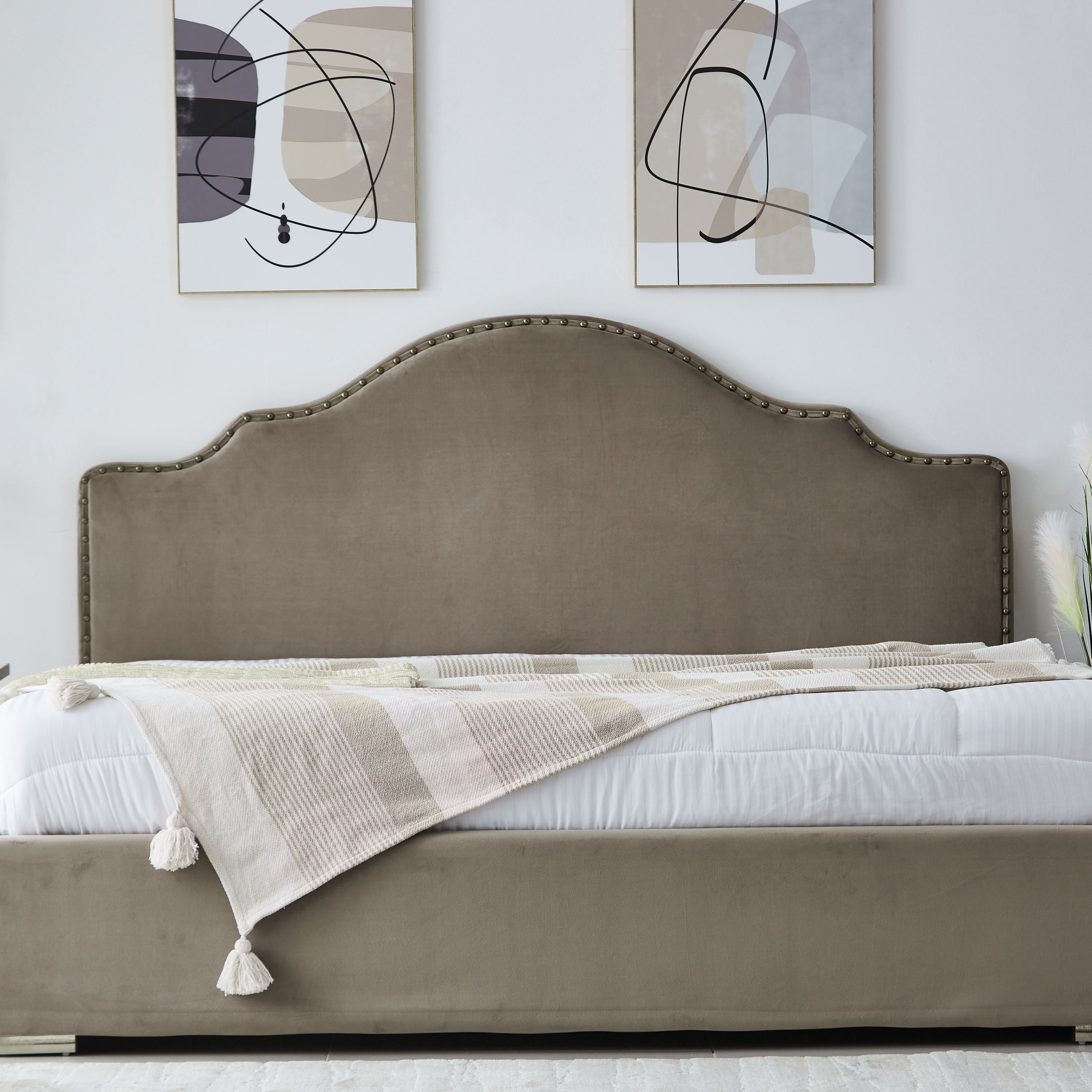 Taylor Sarah Upholstered King Headboard - 180x200 cm-hbxfurniture-bedsandbedsets-beds-image-2