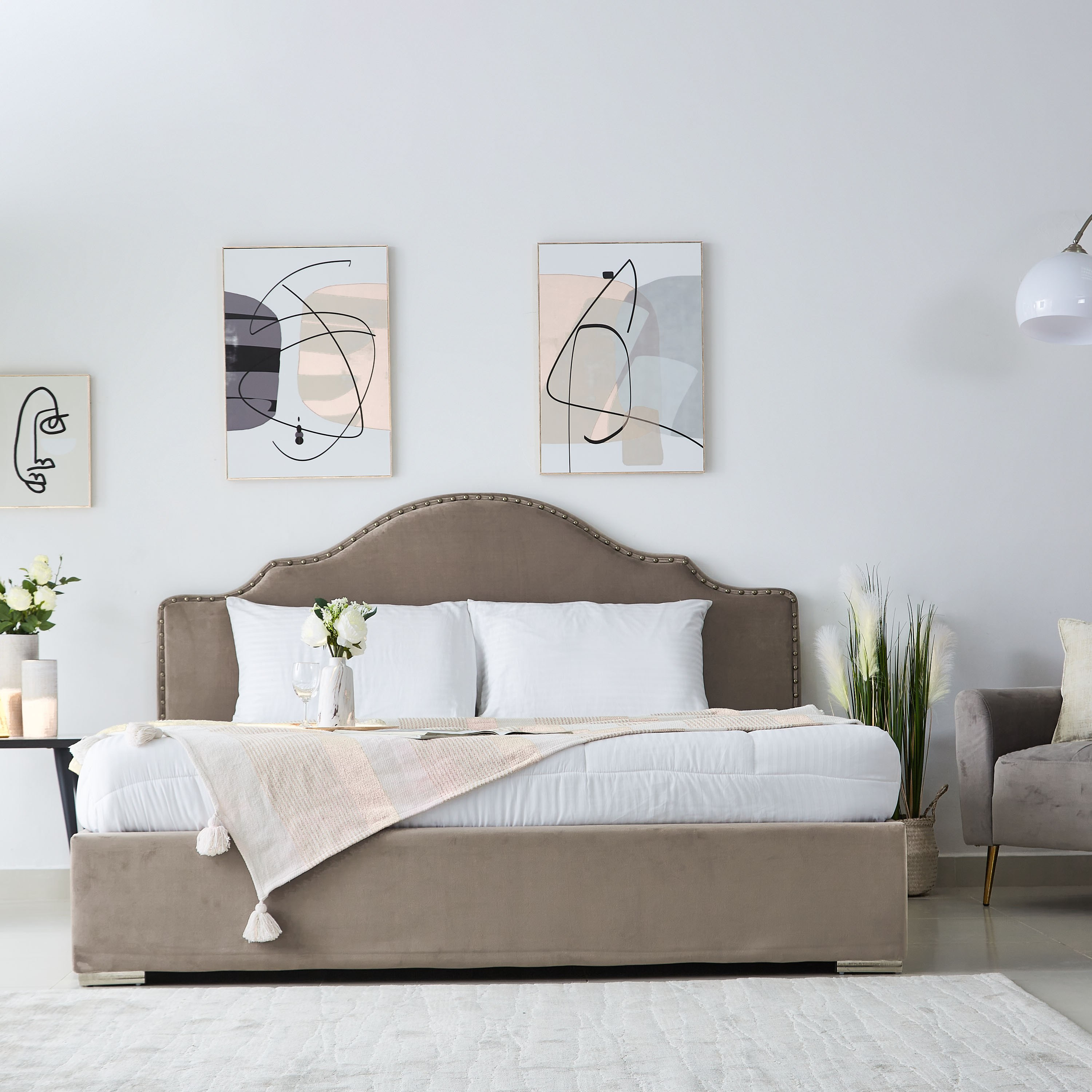 Taylor Sarah Upholstered King Headboard - 180x200 cm-hbxfurniture-bedsandbedsets-beds-image-4