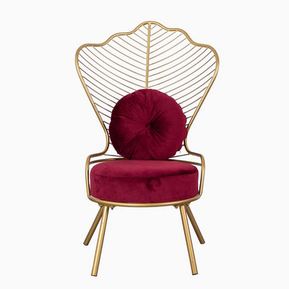 Fern Velvet Accent Chair with Cushion