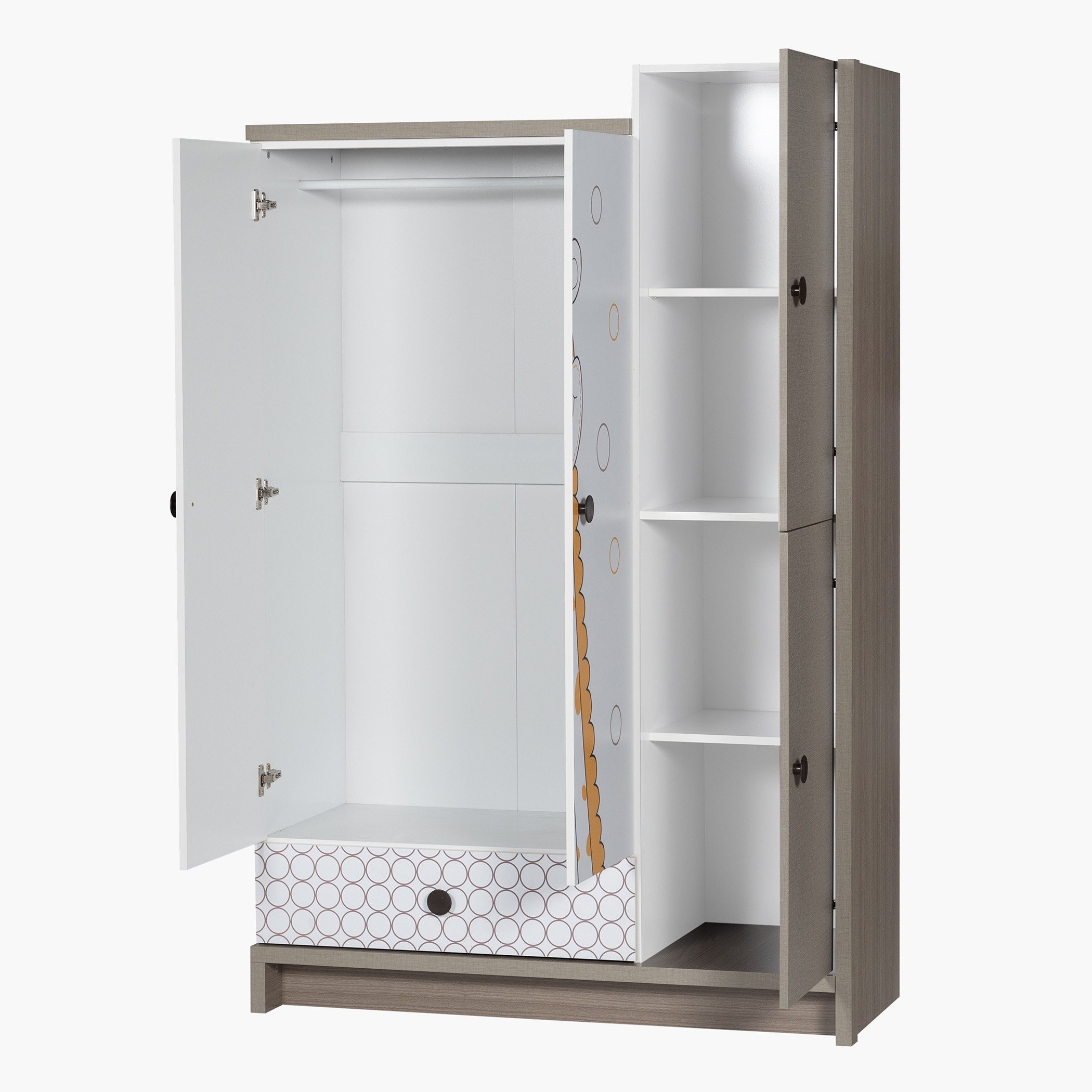 خزانة ملابس 3 أبواب مع درج - زيبورا من موڤو -hbxfurniture-wardrobes-image-3