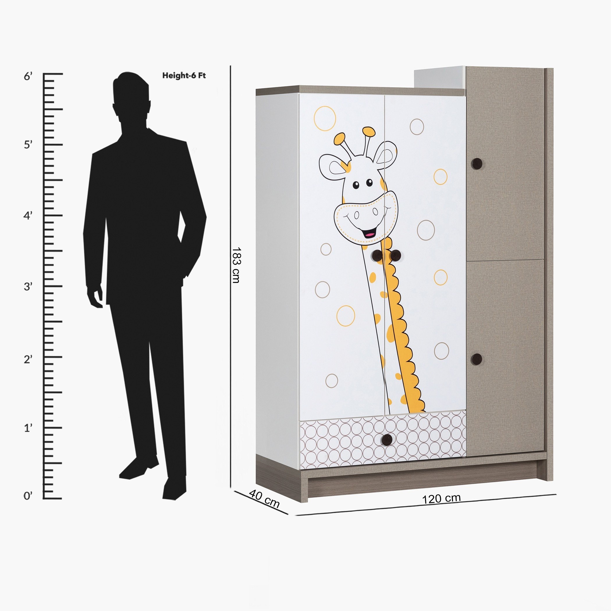 خزانة ملابس 3 أبواب مع درج - زيبورا من موڤو -hbxfurniture-wardrobes-image-7