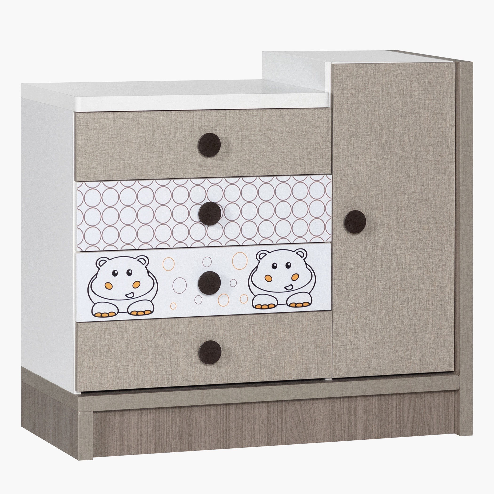 طاولة تزيين للأطفال بباب واحد و4 أدراج دون مرآة - زيبورا من موڤو-hbxfurniture-kidsroom-kidsdressersandmirrors-image-2