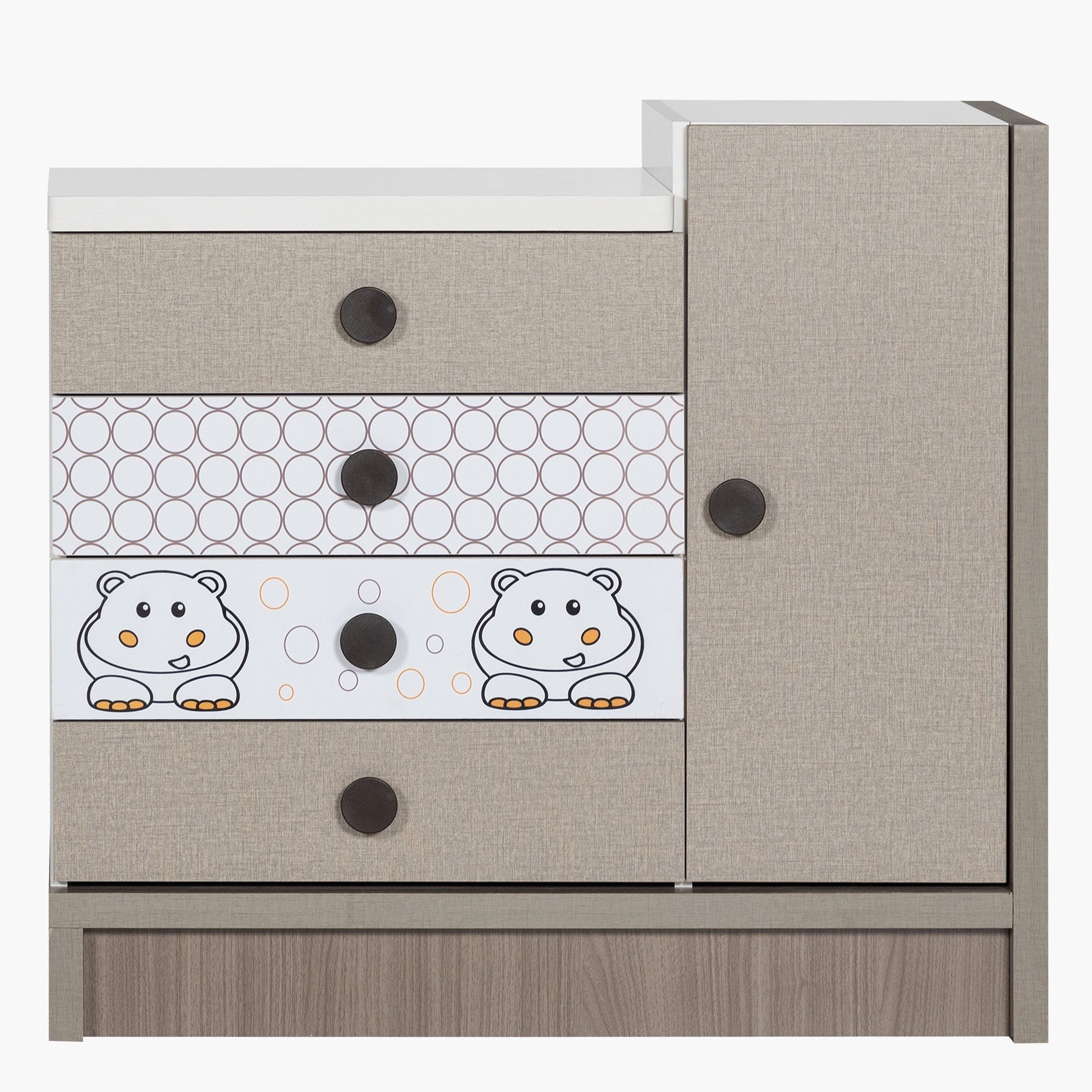 طاولة تزيين للأطفال بباب واحد و4 أدراج دون مرآة - زيبورا من موڤو-hbxfurniture-kidsroom-kidsdressersandmirrors-image-3