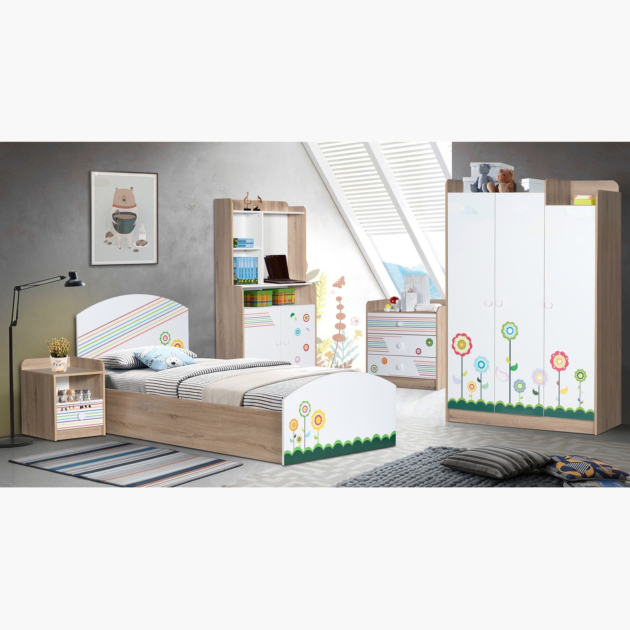 طاولة تزيين 3 أدراج دون مرآة - كريسانتو من موڤو-hbxfurniture-kidsroom-kidsdressersandmirrors-image-6