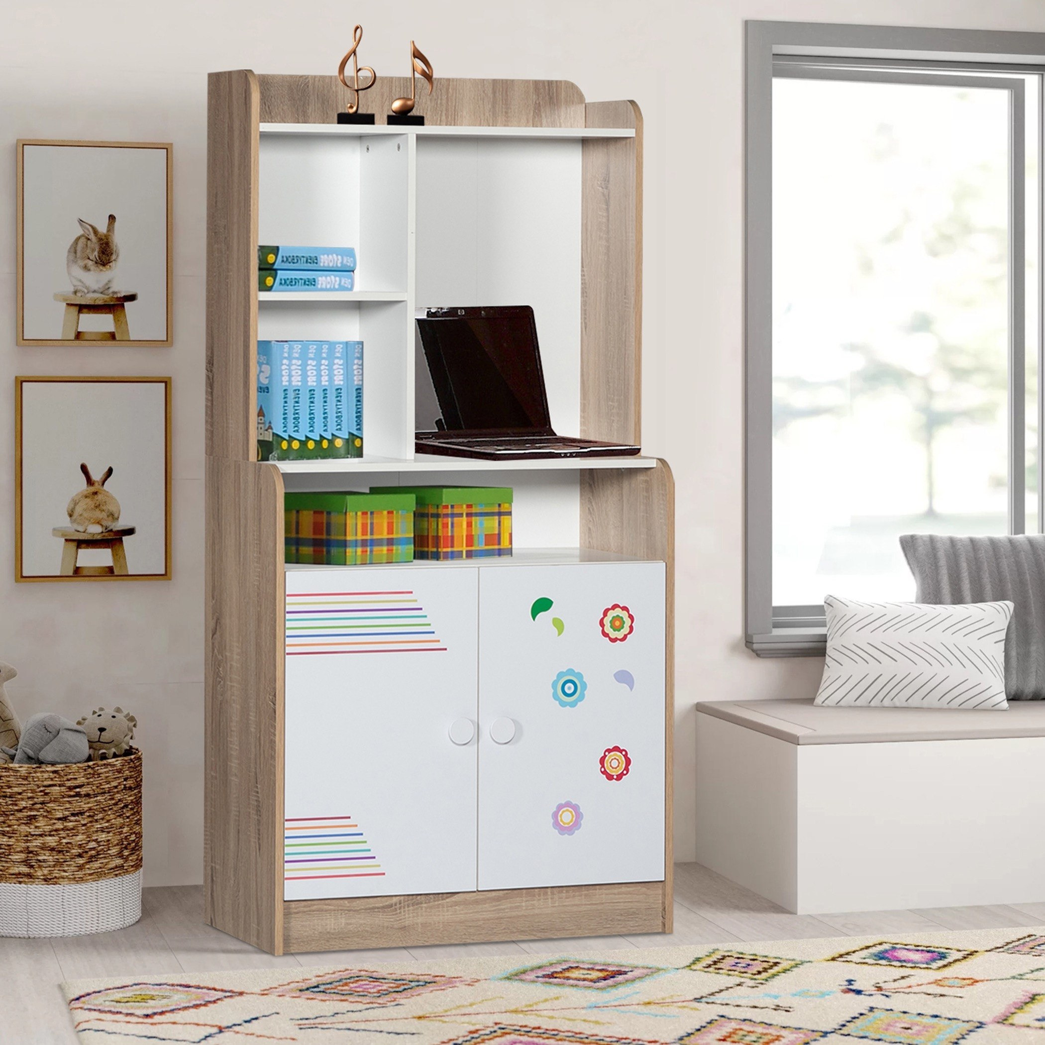 خزانة كتب بابين - كريسانتو من موڤو-hbxfurniture-office-bookcases-image-1