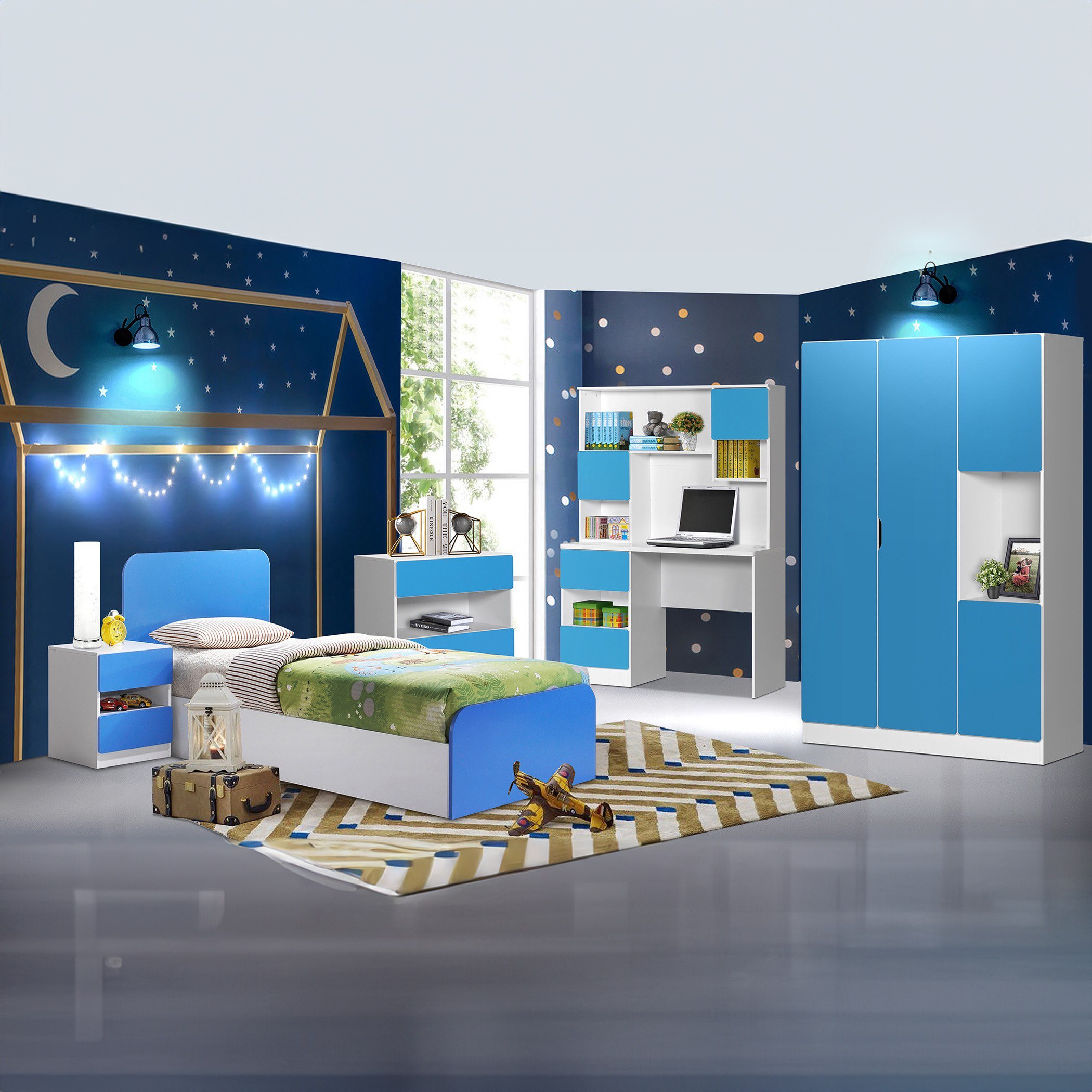 طاولة تزيين للأطفال 3 أدراج دون مرآة من بلوبيل-hbxfurniture-kidsroom-kidsdressersandmirrors-image-5