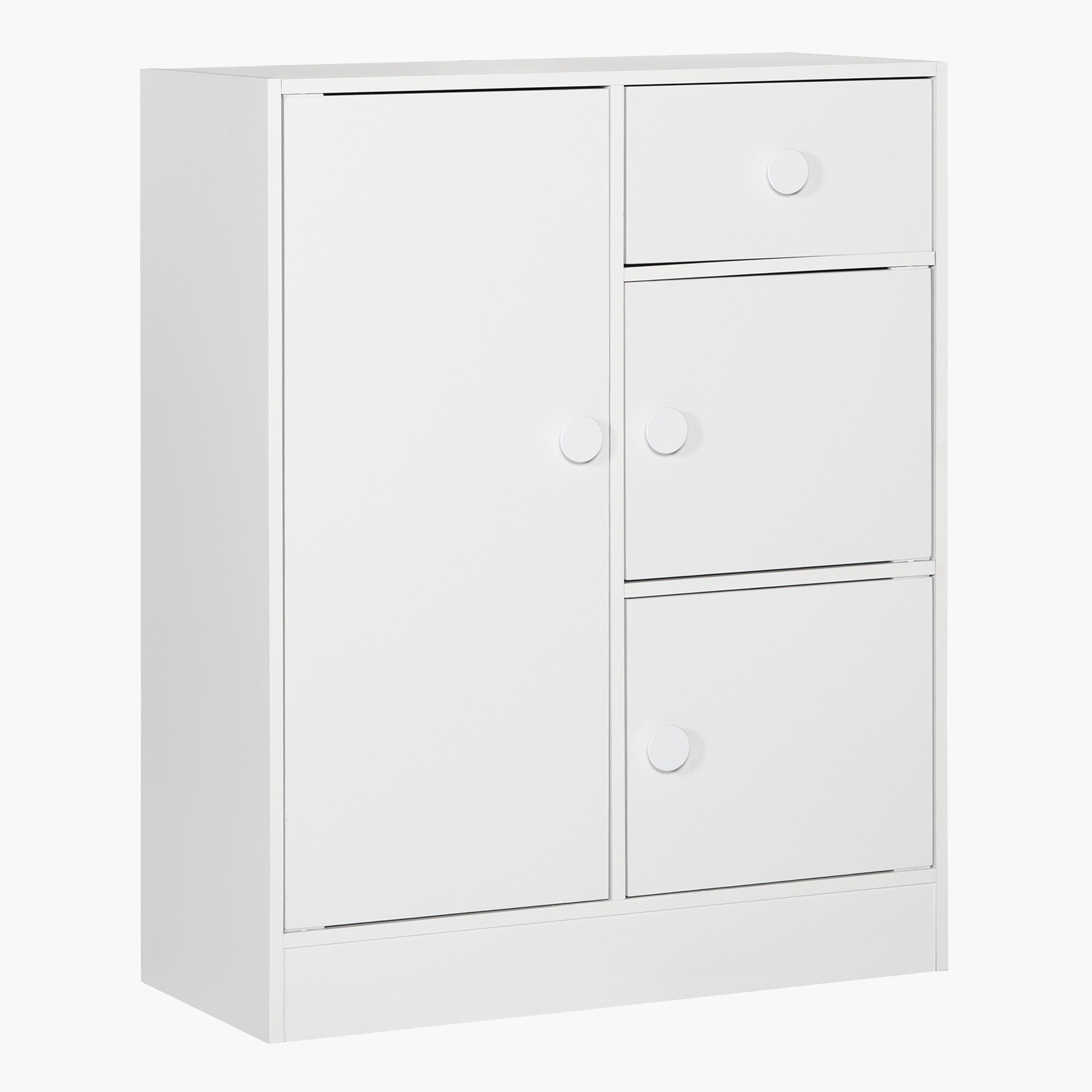 Vanilla Cody 1-Drawer Kids' Cabinet with 3 Doors-hbxfurniture-wardrobes-image-3