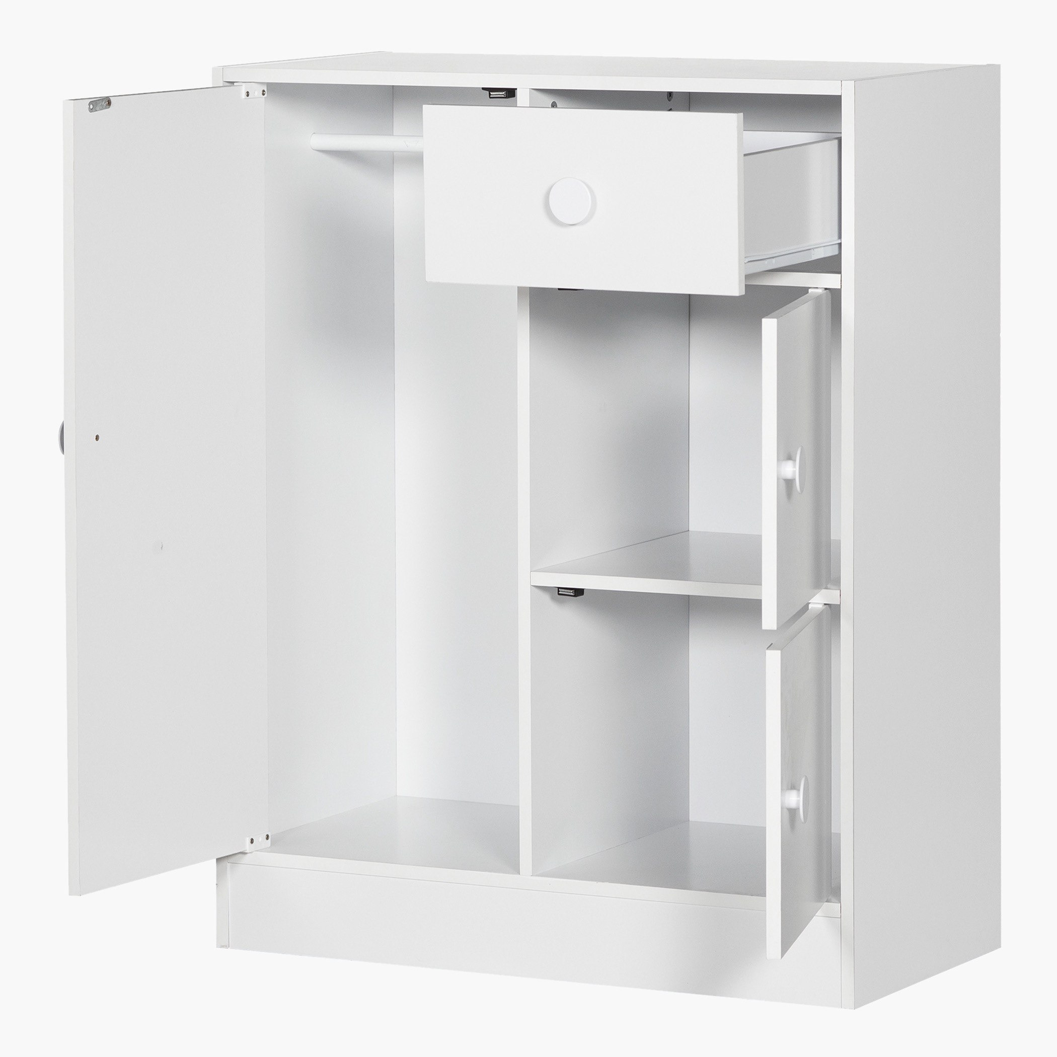 Vanilla Cody 1-Drawer Kids' Cabinet with 3 Doors-hbxfurniture-wardrobes-image-7