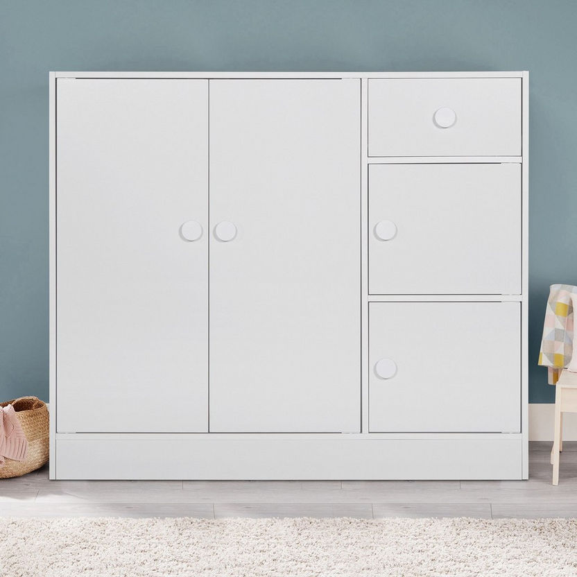 Vanilla Cody 1-Drawer Kids' Cabinet with 4 Doors-Wardrobes-image-0