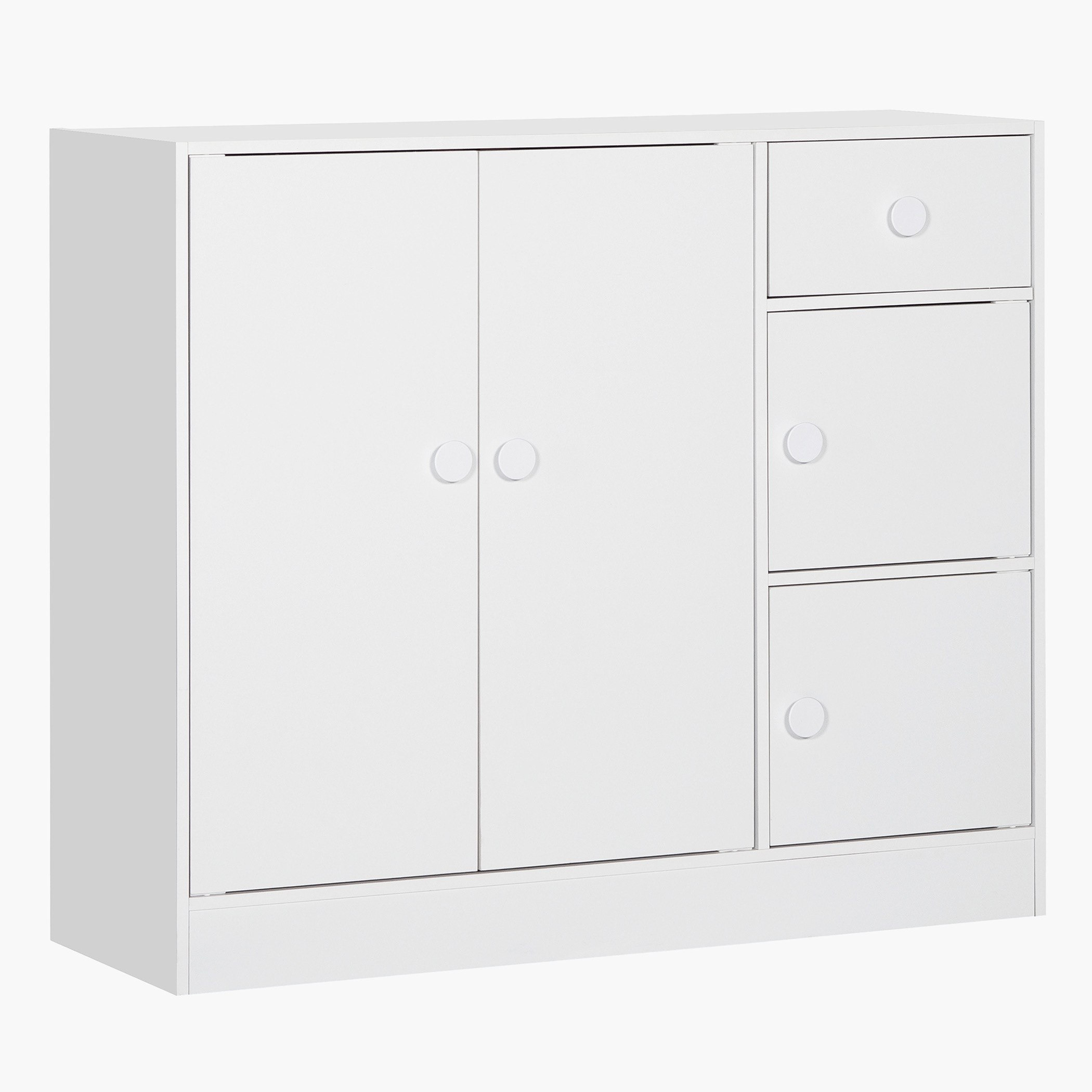 Vanilla Cody 1-Drawer Kids' Cabinet with 4 Doors-hbxfurniture-wardrobes-image-2